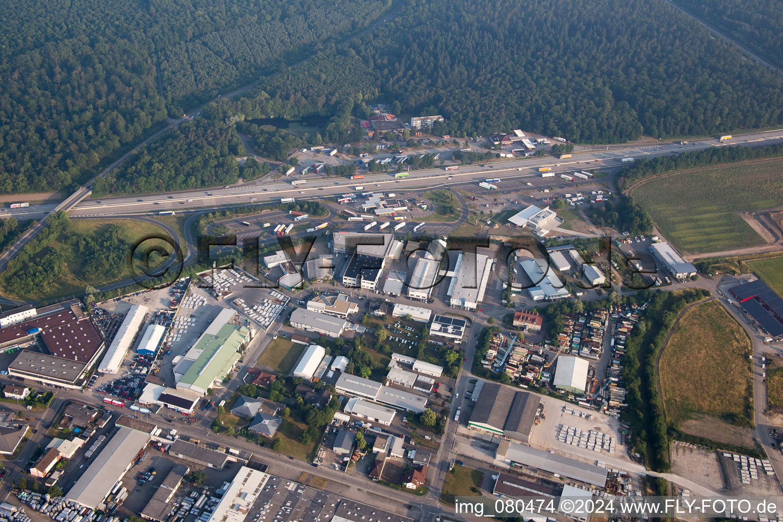 Forst in the state Baden-Wuerttemberg, Germany from above