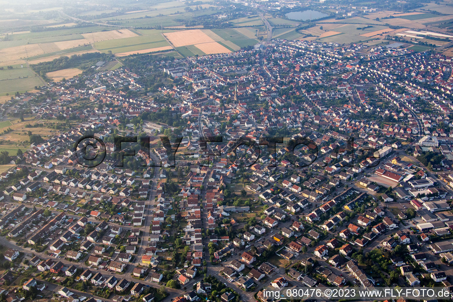 Forst in the state Baden-Wuerttemberg, Germany from the plane
