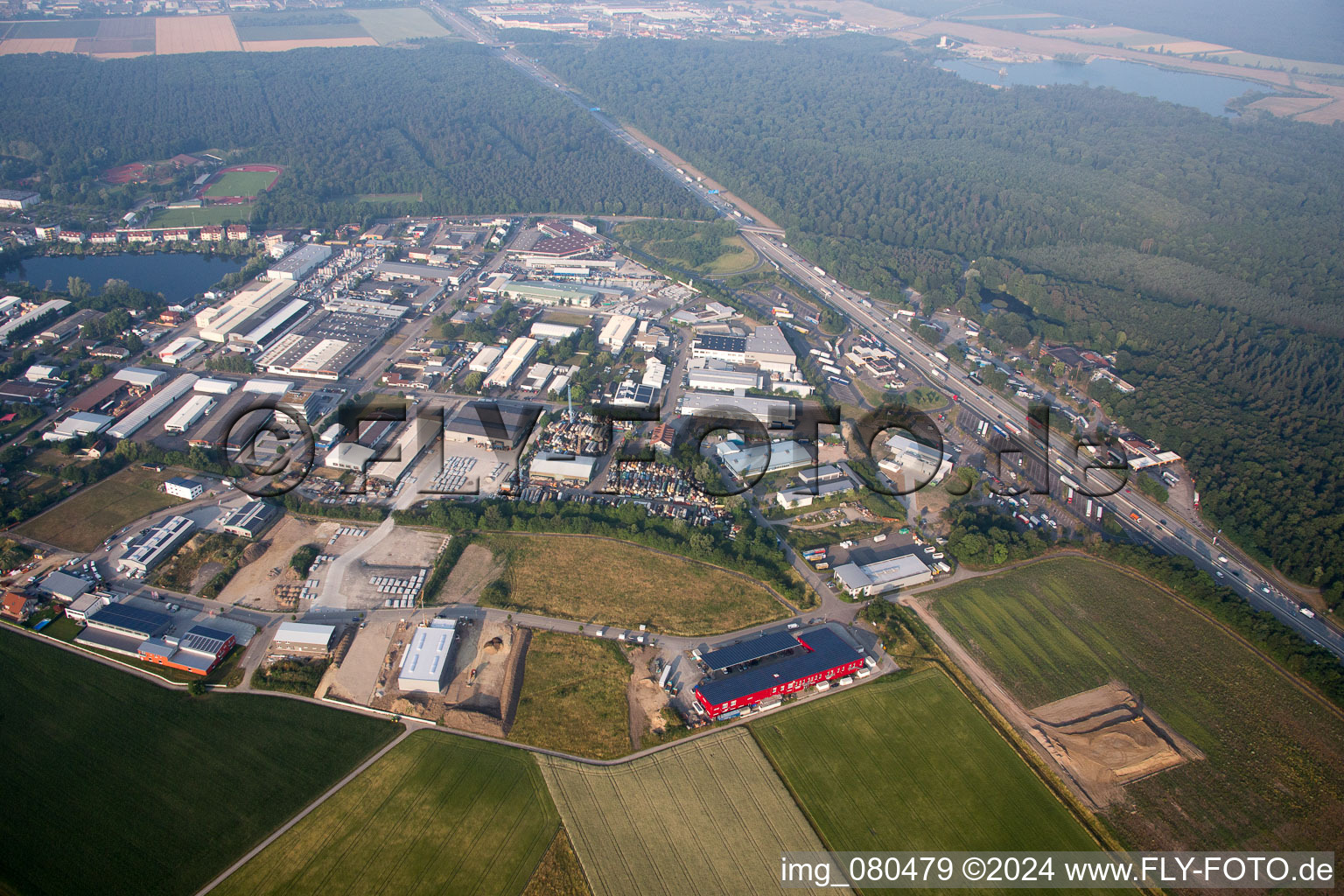 Bird's eye view of Forst in the state Baden-Wuerttemberg, Germany