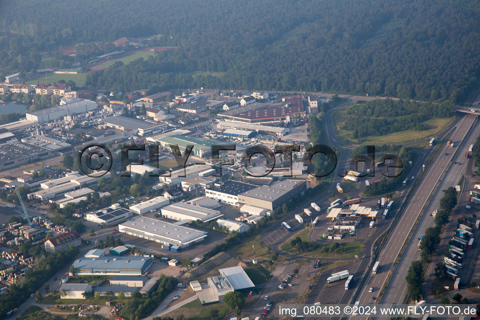 Forst in the state Baden-Wuerttemberg, Germany viewn from the air