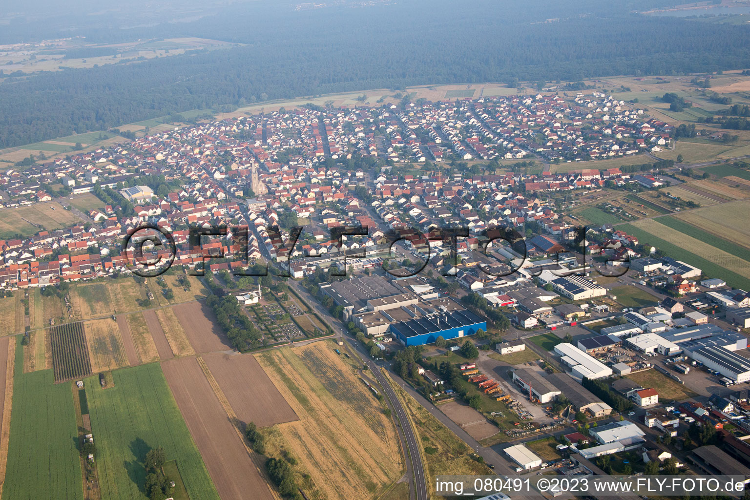 Aerial photograpy of Hambrücken in the state Baden-Wuerttemberg, Germany