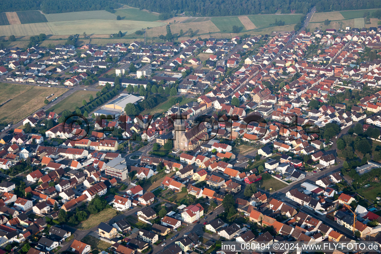 Hambrücken in the state Baden-Wuerttemberg, Germany from above