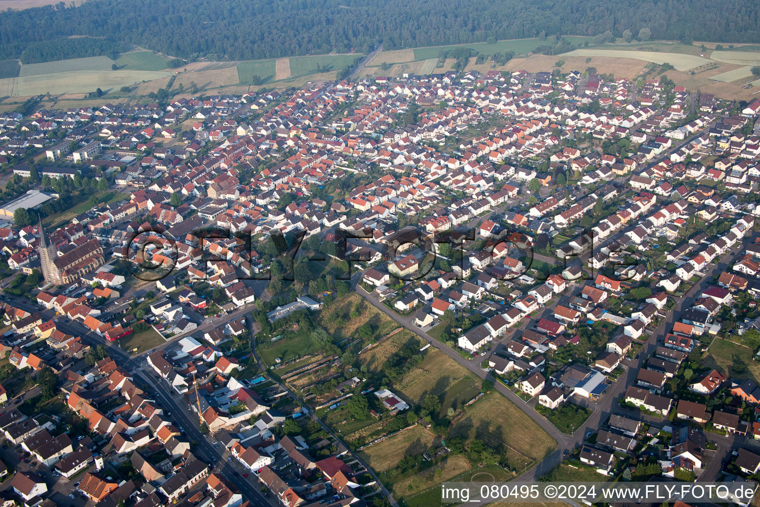 Hambrücken in the state Baden-Wuerttemberg, Germany out of the air