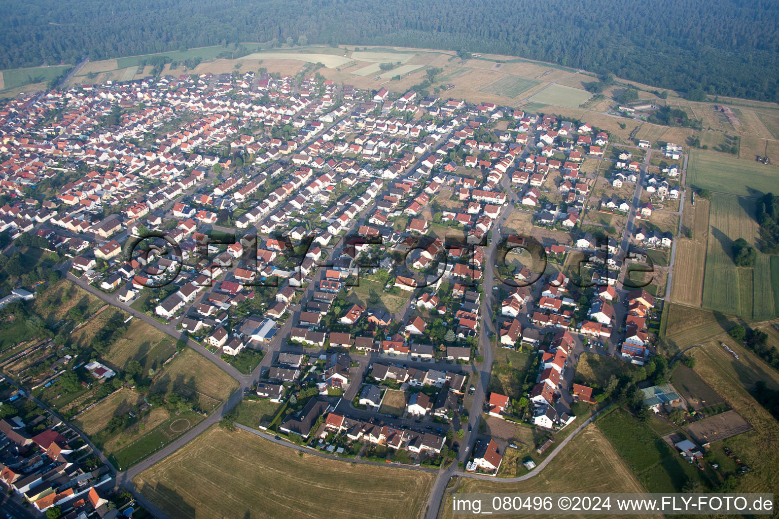 Hambrücken in the state Baden-Wuerttemberg, Germany seen from above