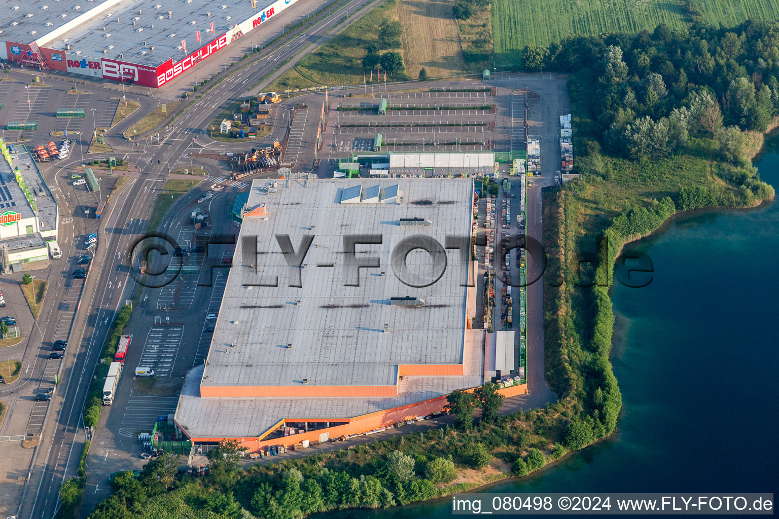 Building of the shopping center Globus Baumarkt Wiesental in Wiesental in the state Baden-Wurttemberg, Germany