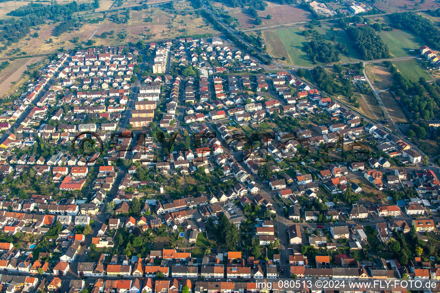 Kettelerstr in the district Wiesental in Waghäusel in the state Baden-Wuerttemberg, Germany