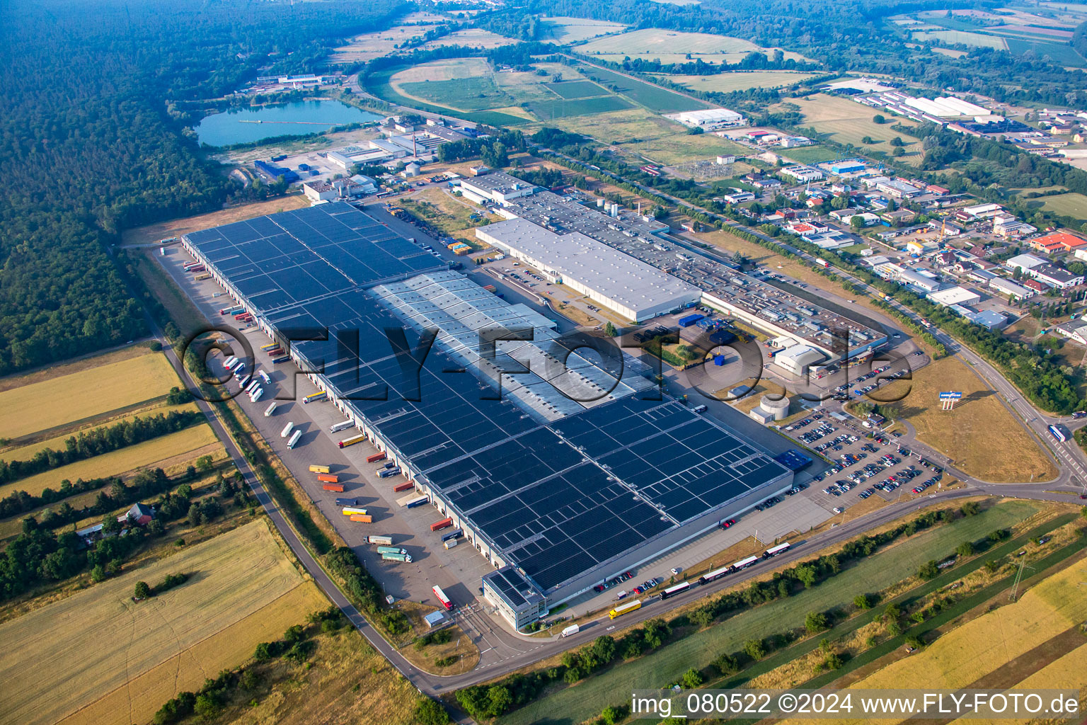 Goodyear Dunlop Tyres Germany in Philippsburg in the state Baden-Wuerttemberg, Germany out of the air