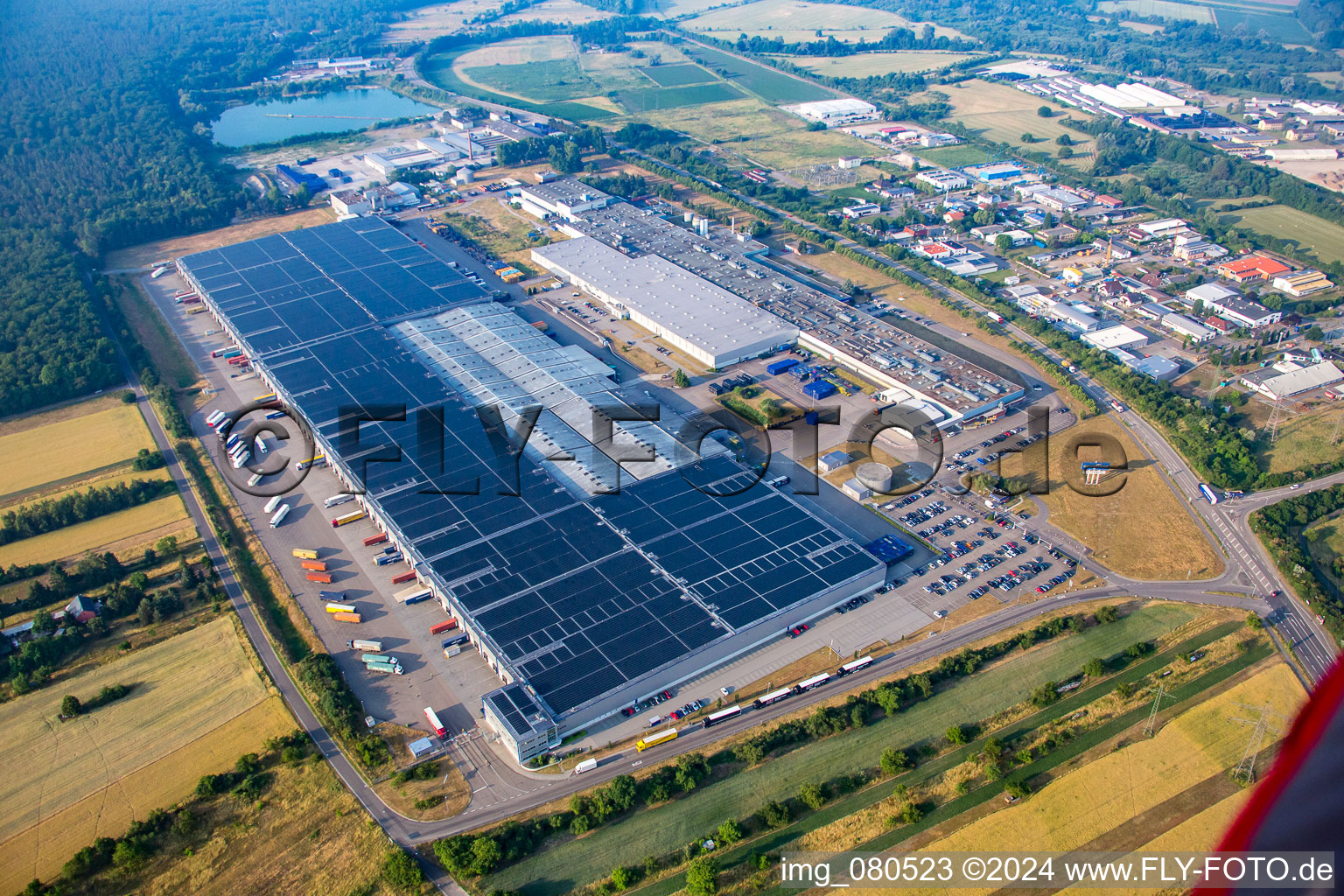 Goodyear Dunlop Tyres Germany in Philippsburg in the state Baden-Wuerttemberg, Germany seen from above