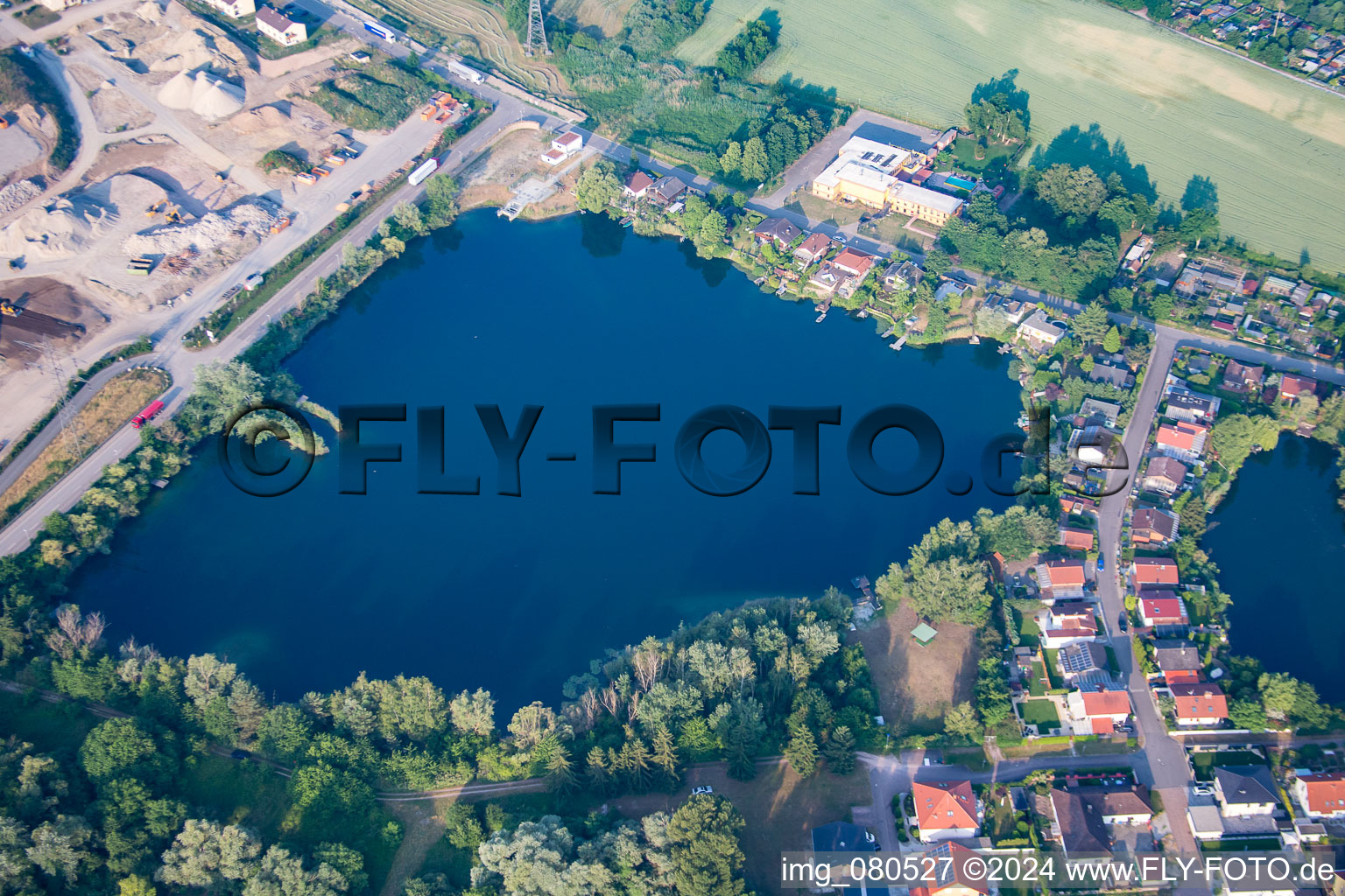 Lakes at Steinwerk in Philippsburg in the state Baden-Wuerttemberg, Germany