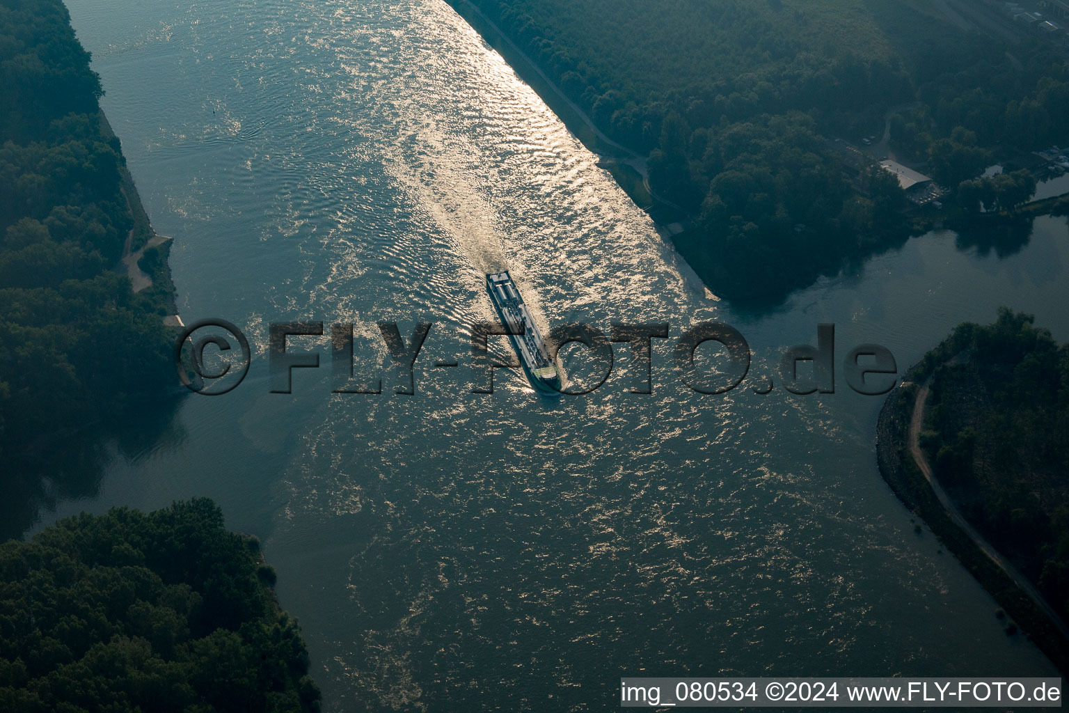 Tanker on the Rhine in the district Rheinsheim in Philippsburg in the state Baden-Wuerttemberg, Germany