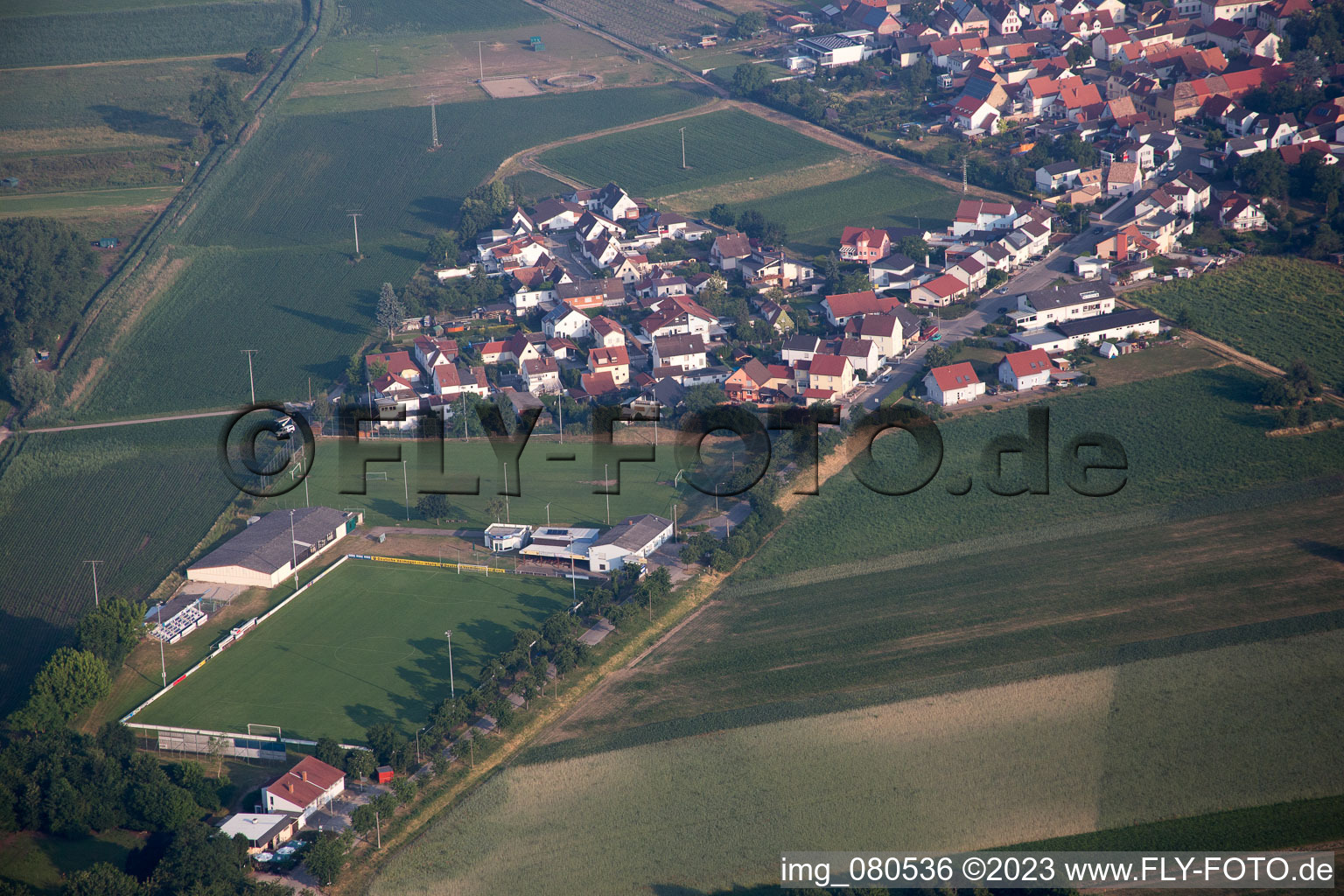 Sports field TuS 1914 eV in the district Mechtersheim in Römerberg in the state Rhineland-Palatinate, Germany