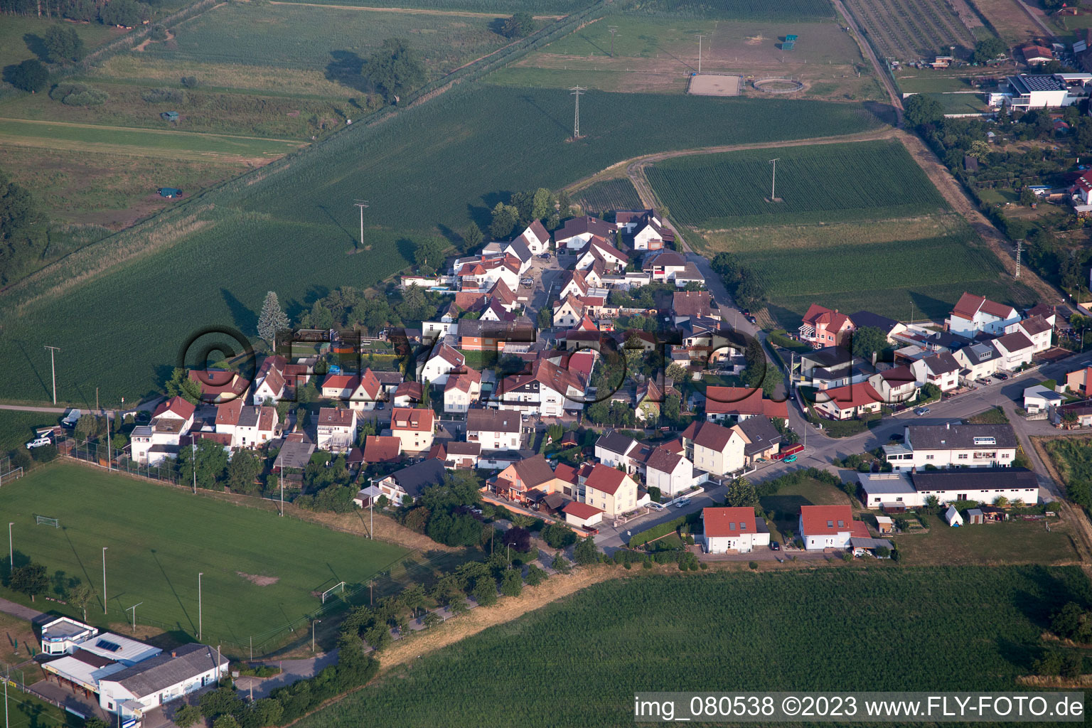 Wiesenstr in the district Mechtersheim in Römerberg in the state Rhineland-Palatinate, Germany