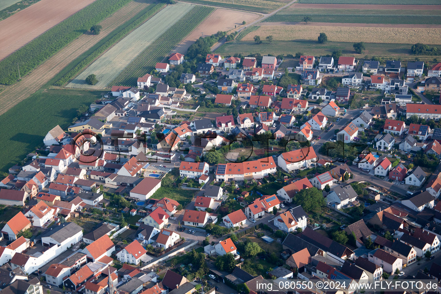 Madenburgstr in the district Mechtersheim in Römerberg in the state Rhineland-Palatinate, Germany