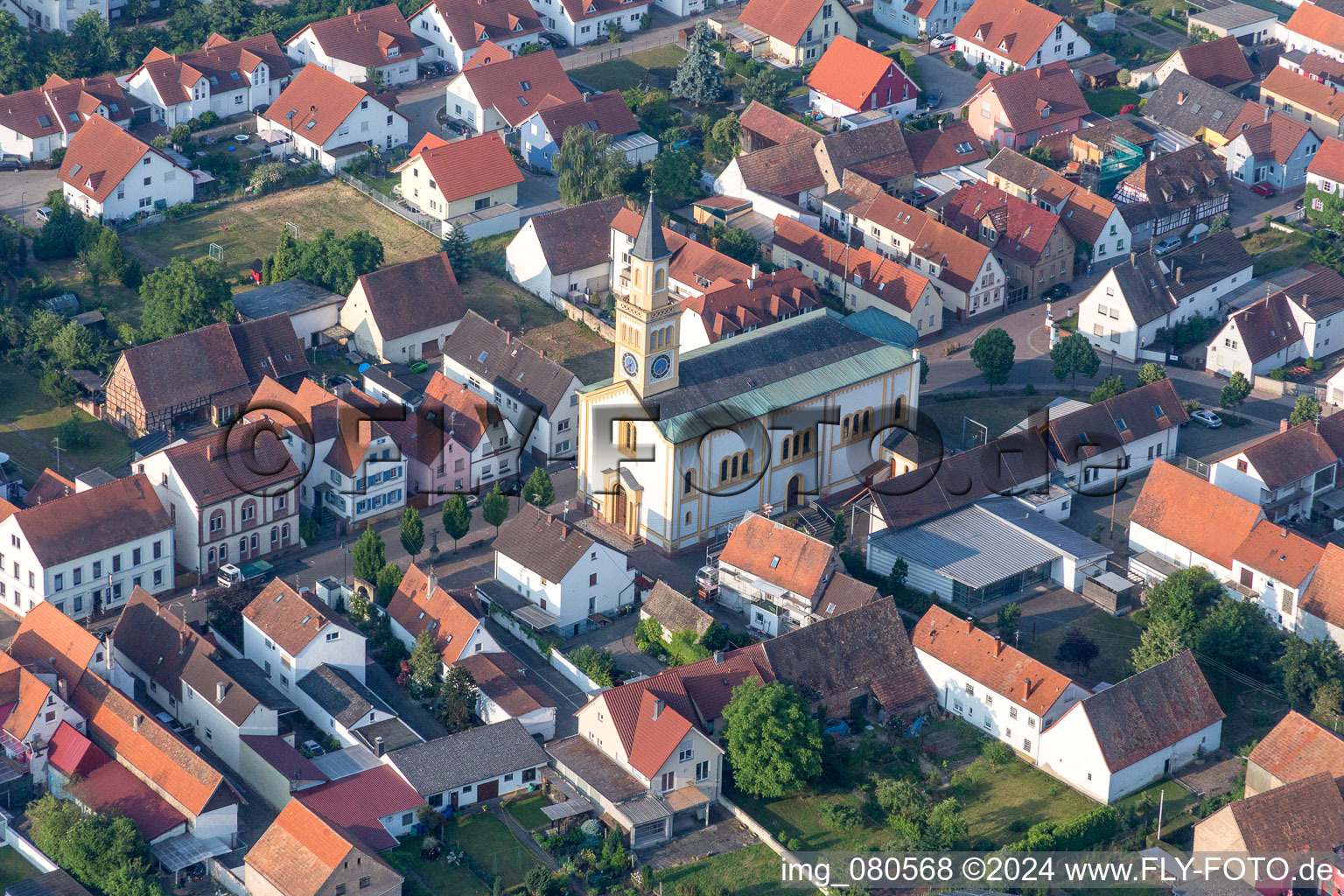 Church building in the village of in Lingenfeld in the state Rhineland-Palatinate, Germany