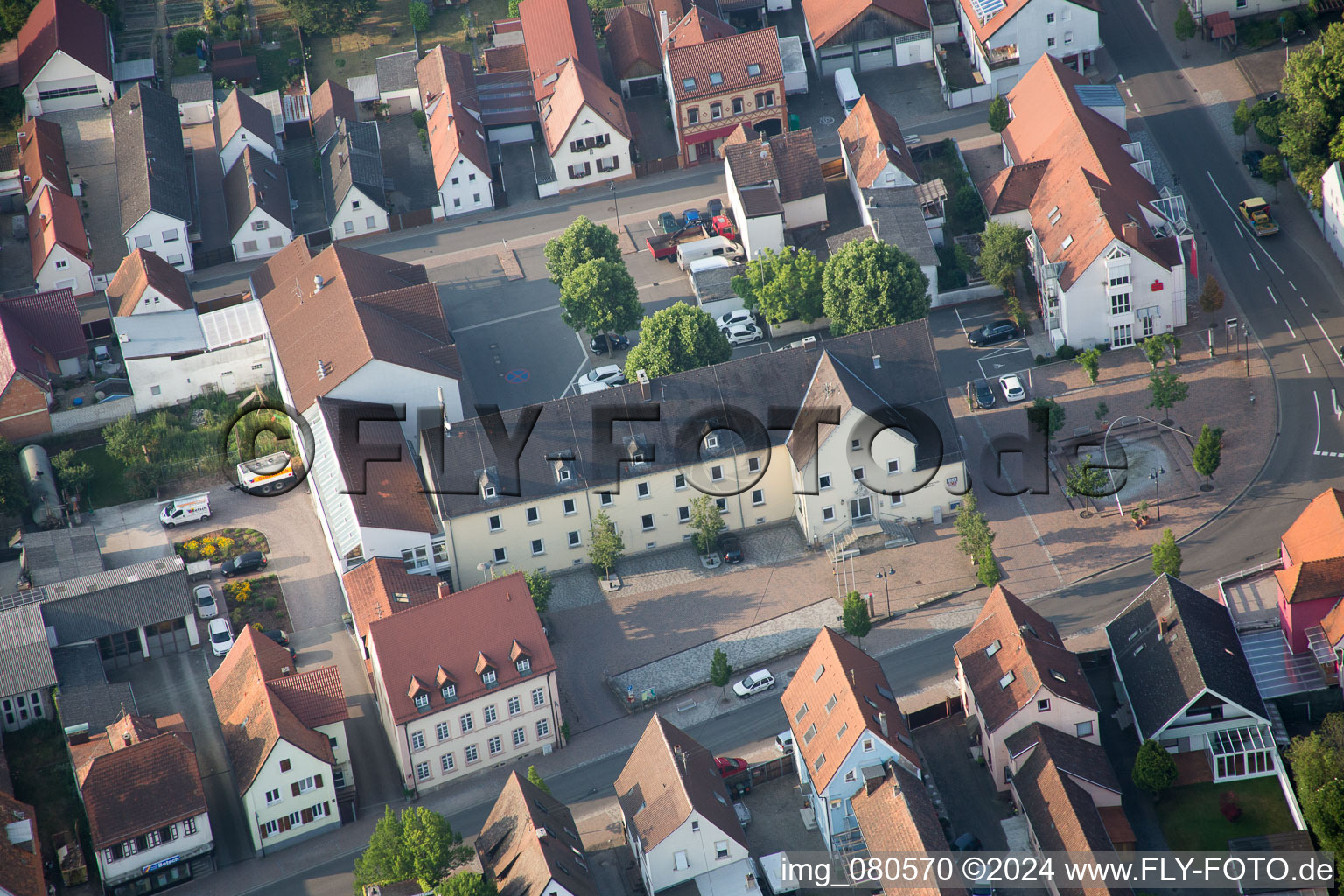 Lingenfeld in the state Rhineland-Palatinate, Germany seen from above