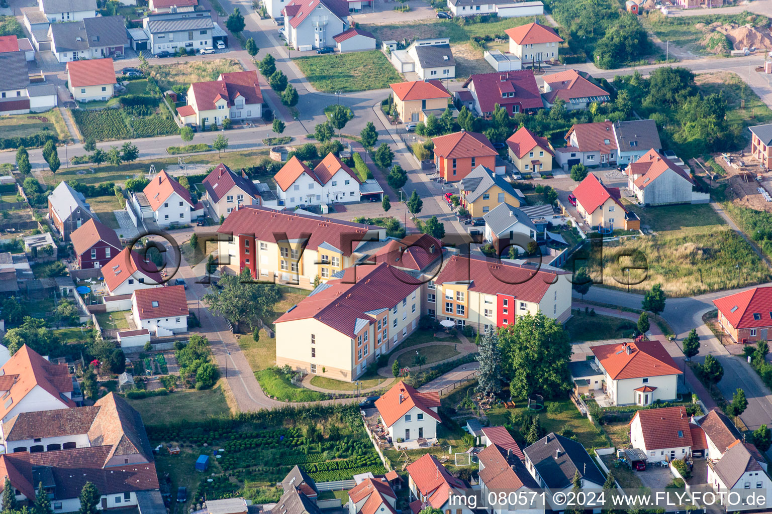 Building of the retirement center Haus Edelberg Senioren-Zentrum Lingenfeld in Lingenfeld in the state Rhineland-Palatinate, Germany