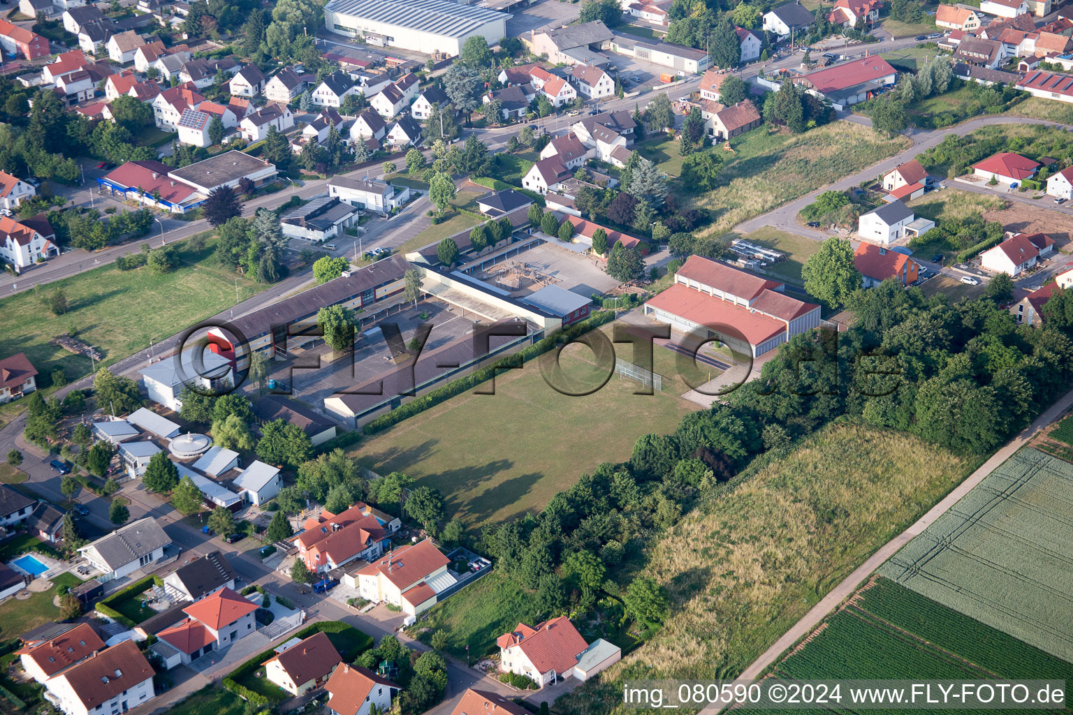 Lustadt in the state Rhineland-Palatinate, Germany out of the air