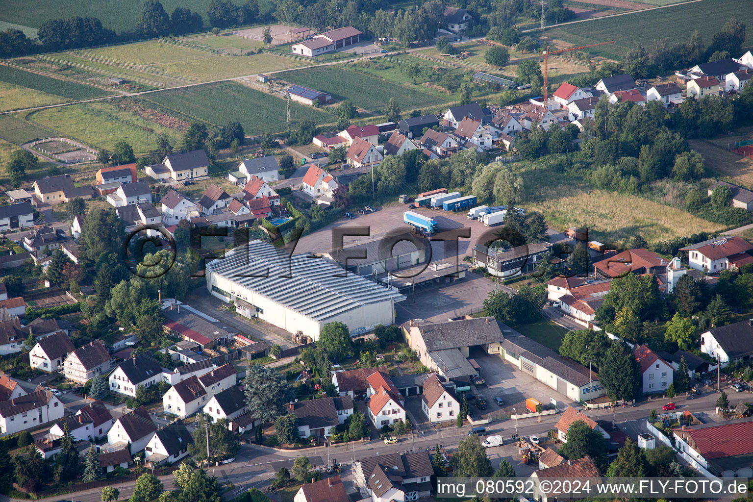 Lustadt in the state Rhineland-Palatinate, Germany seen from above