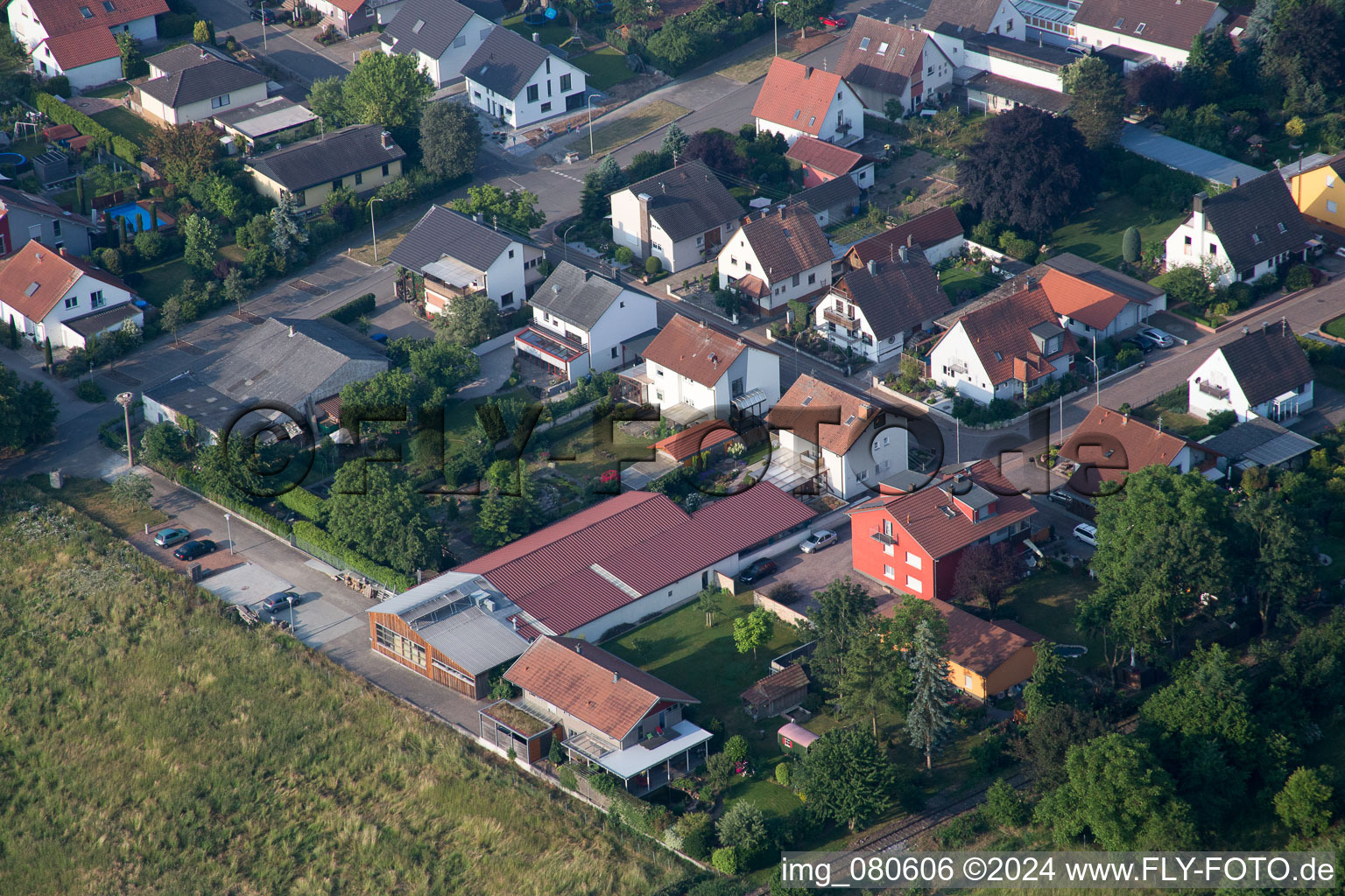 Aerial photograpy of Zeiskam in the state Rhineland-Palatinate, Germany