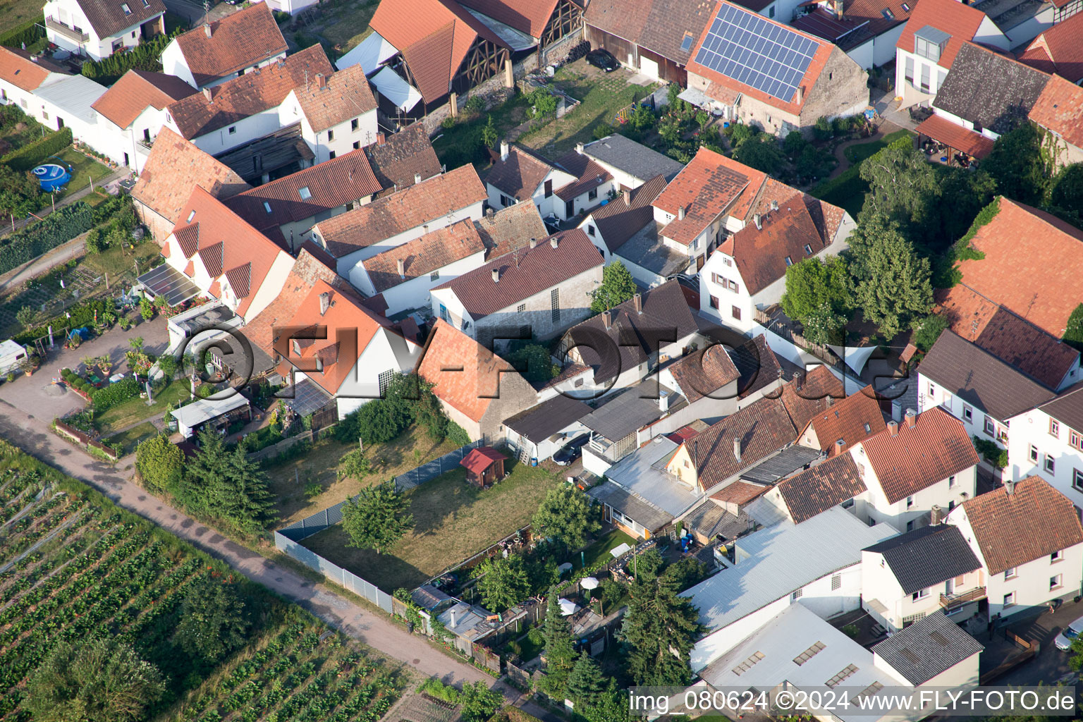 Zeiskam in the state Rhineland-Palatinate, Germany seen from above