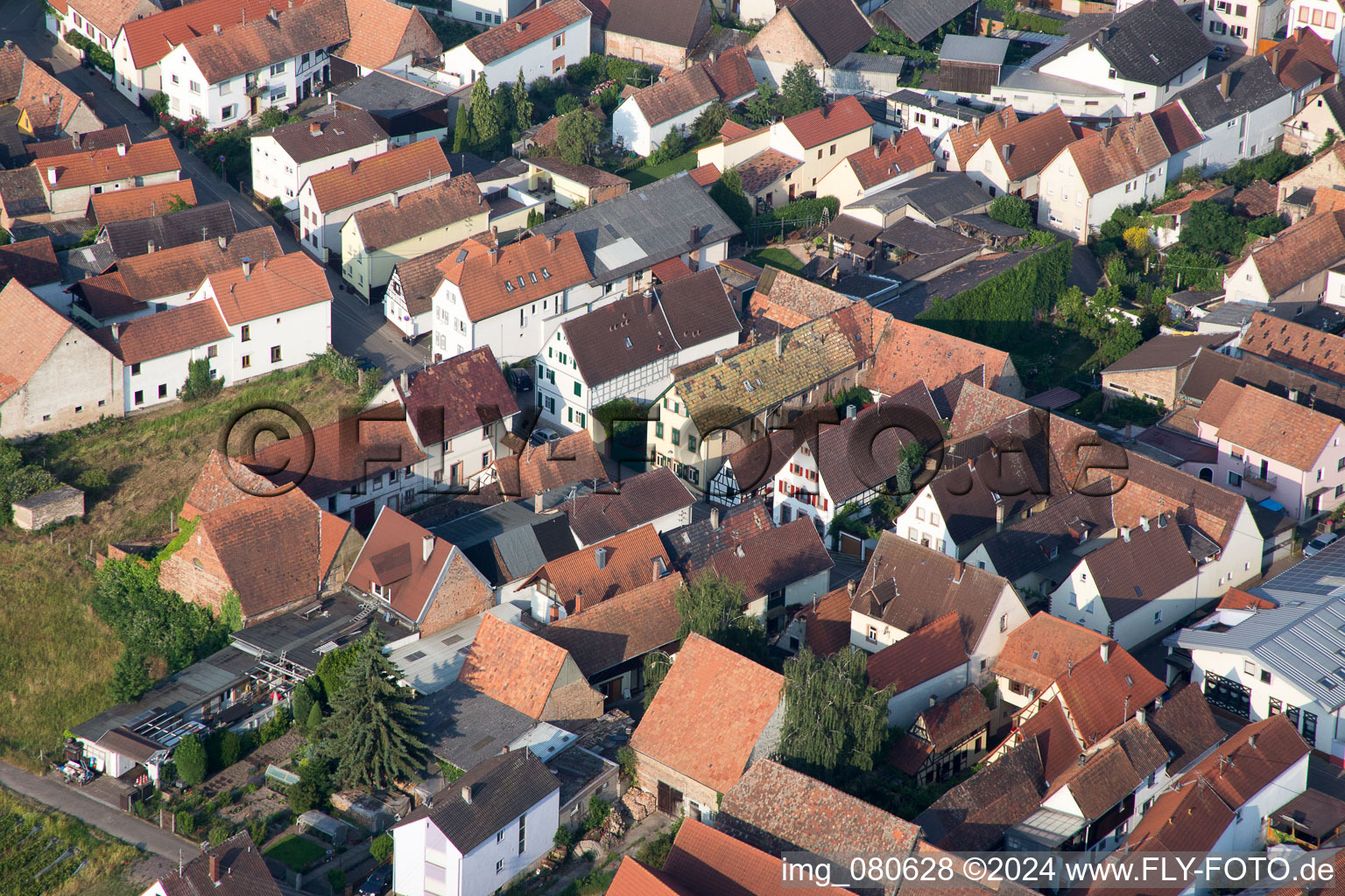 Drone recording of Zeiskam in the state Rhineland-Palatinate, Germany