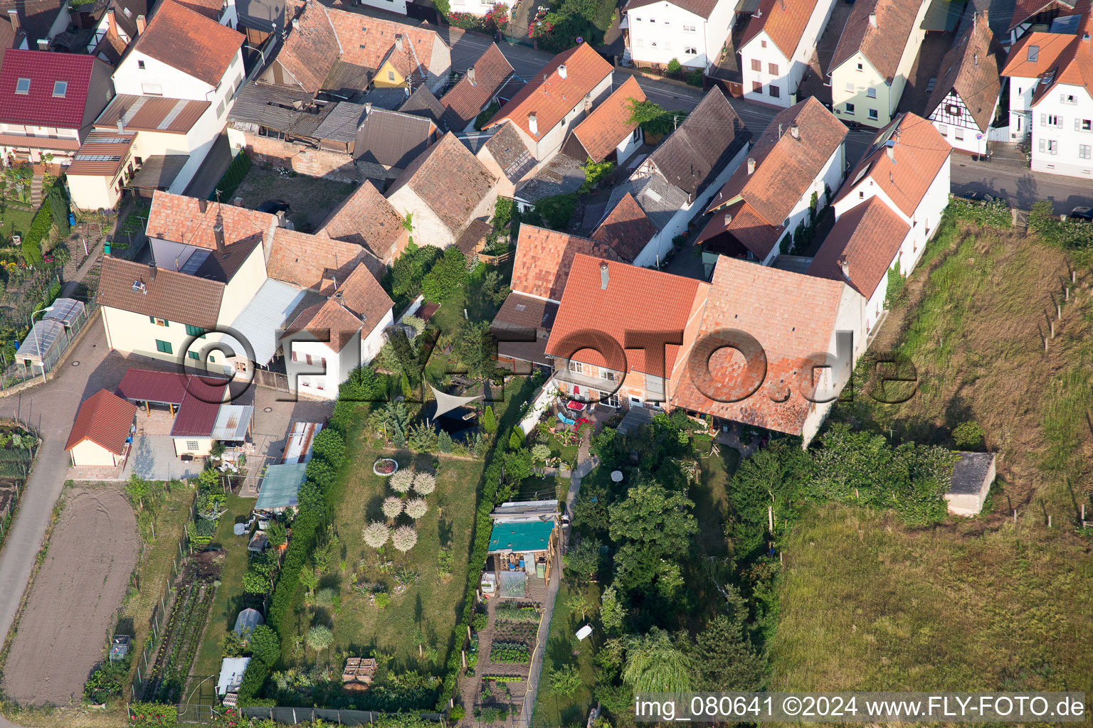 Zeiskam in the state Rhineland-Palatinate, Germany viewn from the air