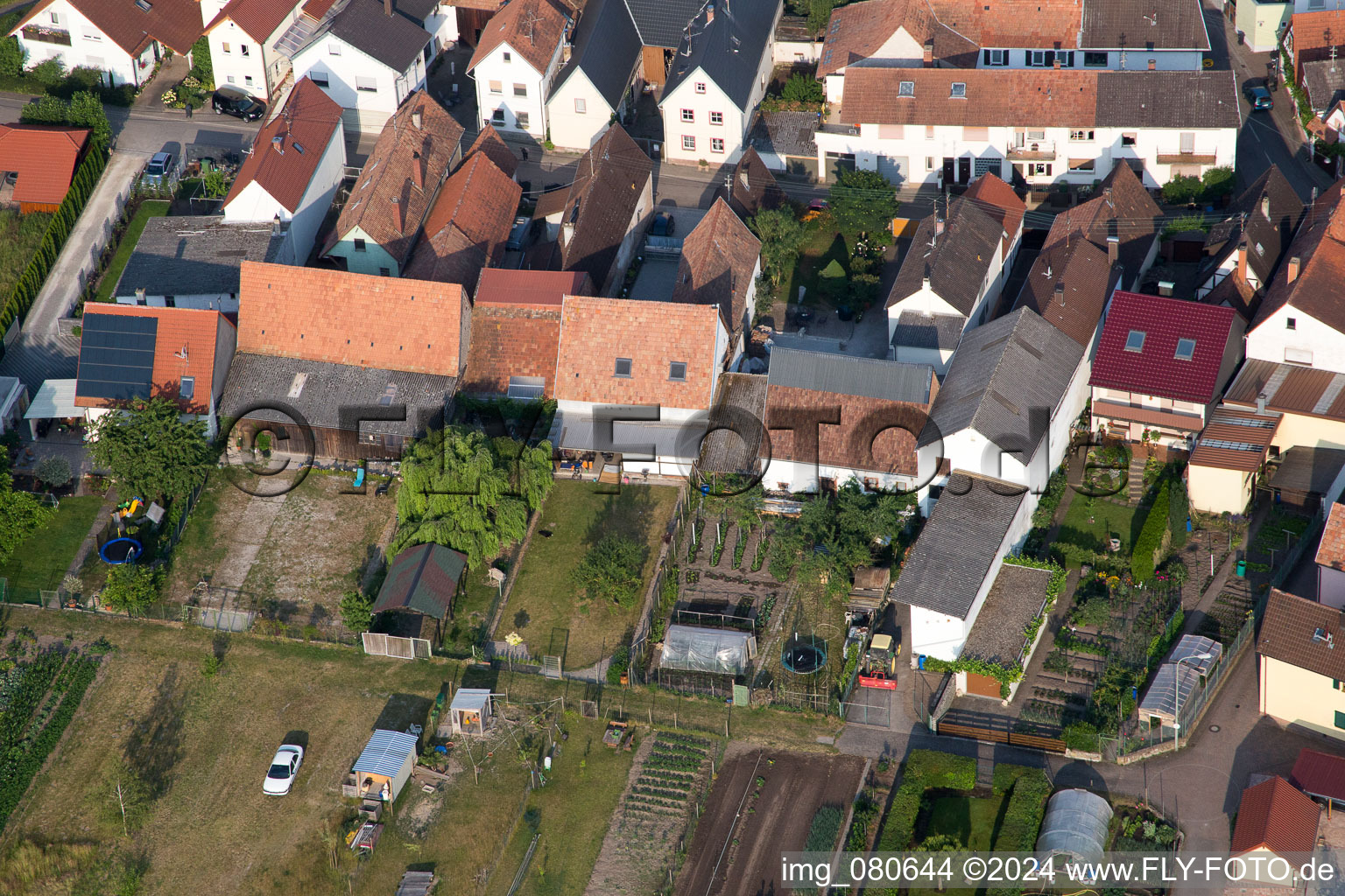 Zeiskam in the state Rhineland-Palatinate, Germany from the drone perspective