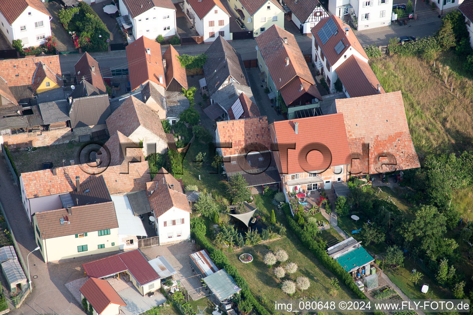 Aerial photograpy of Zeiskam in the state Rhineland-Palatinate, Germany