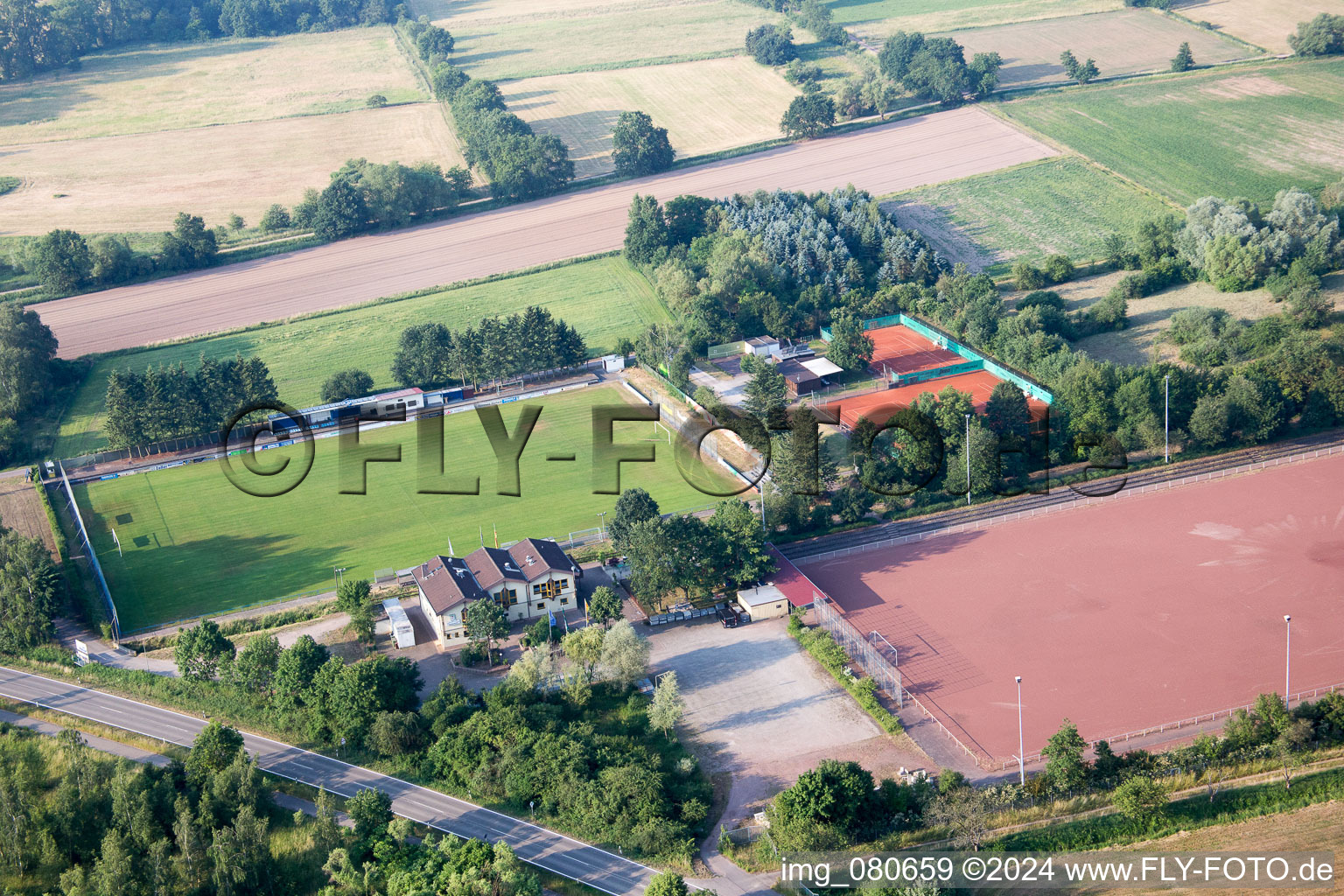 Zeiskam in the state Rhineland-Palatinate, Germany from a drone