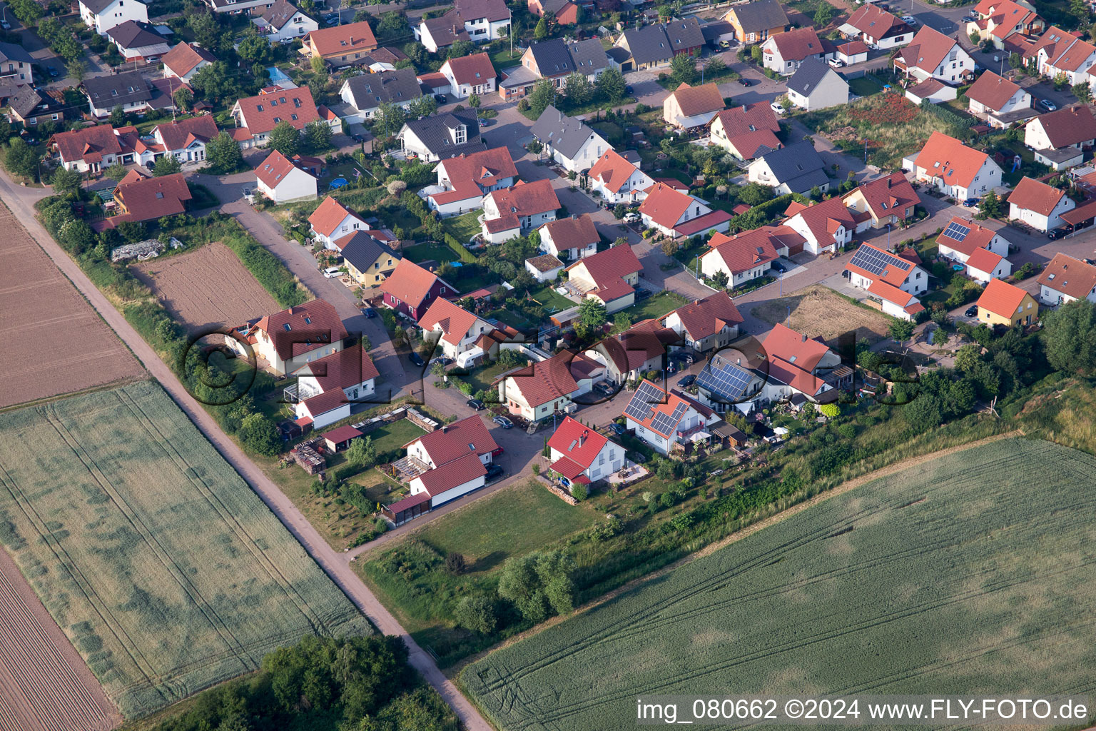 Aerial photograpy of Ottersheim bei Landau in the state Rhineland-Palatinate, Germany