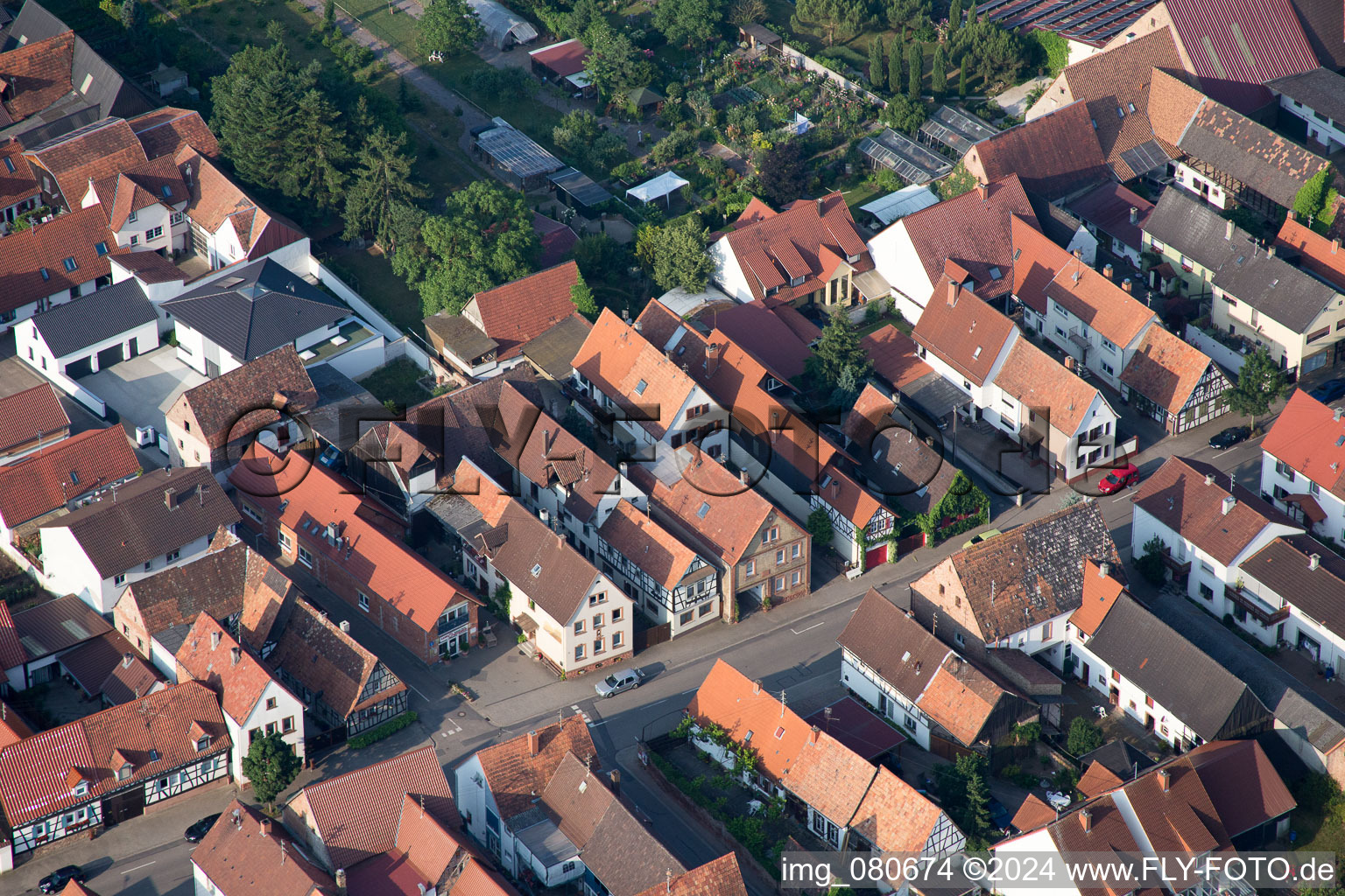 Drone image of District Ottersheim in Ottersheim bei Landau in the state Rhineland-Palatinate, Germany