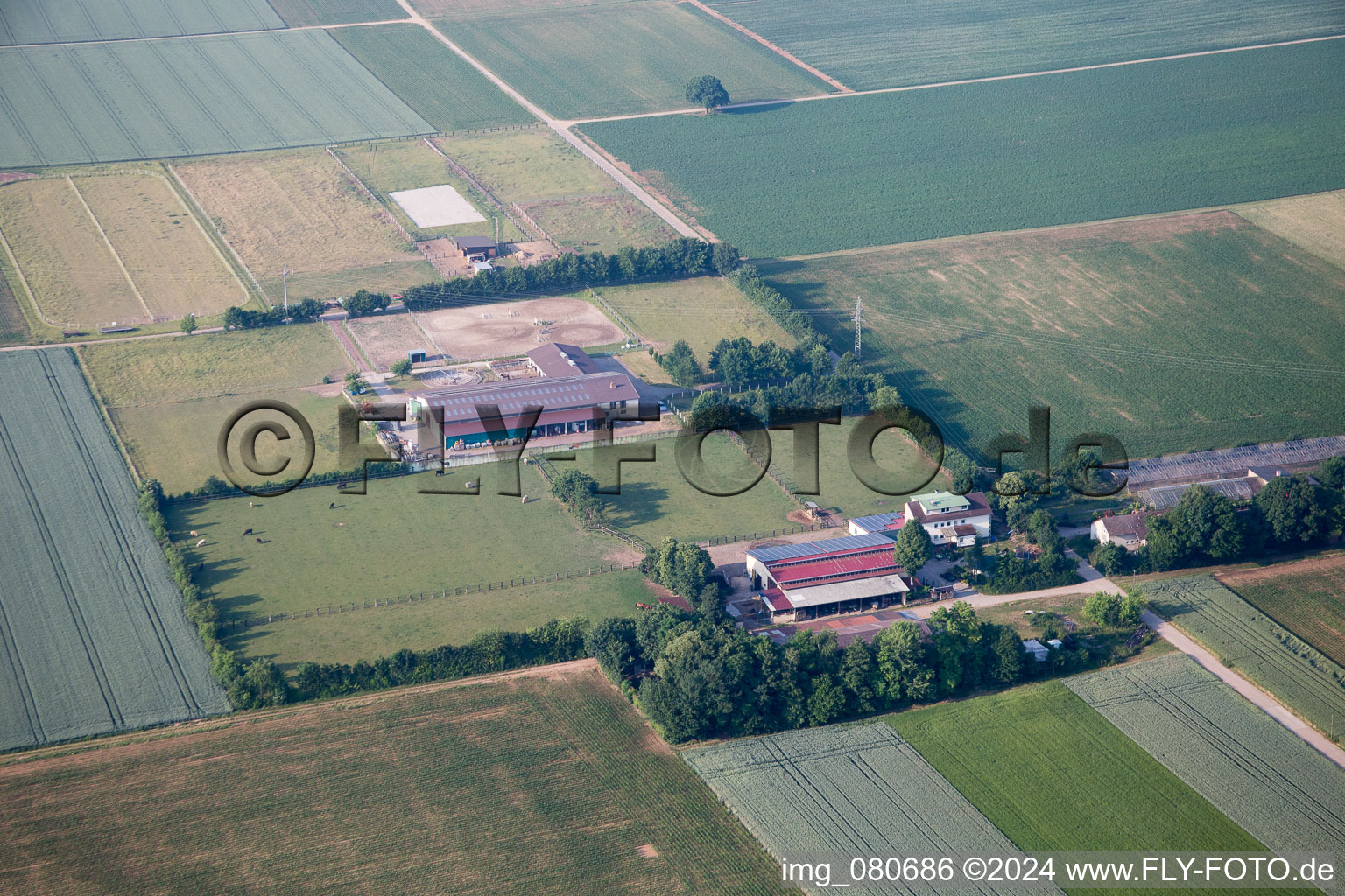 Ottersheim bei Landau in the state Rhineland-Palatinate, Germany seen from above