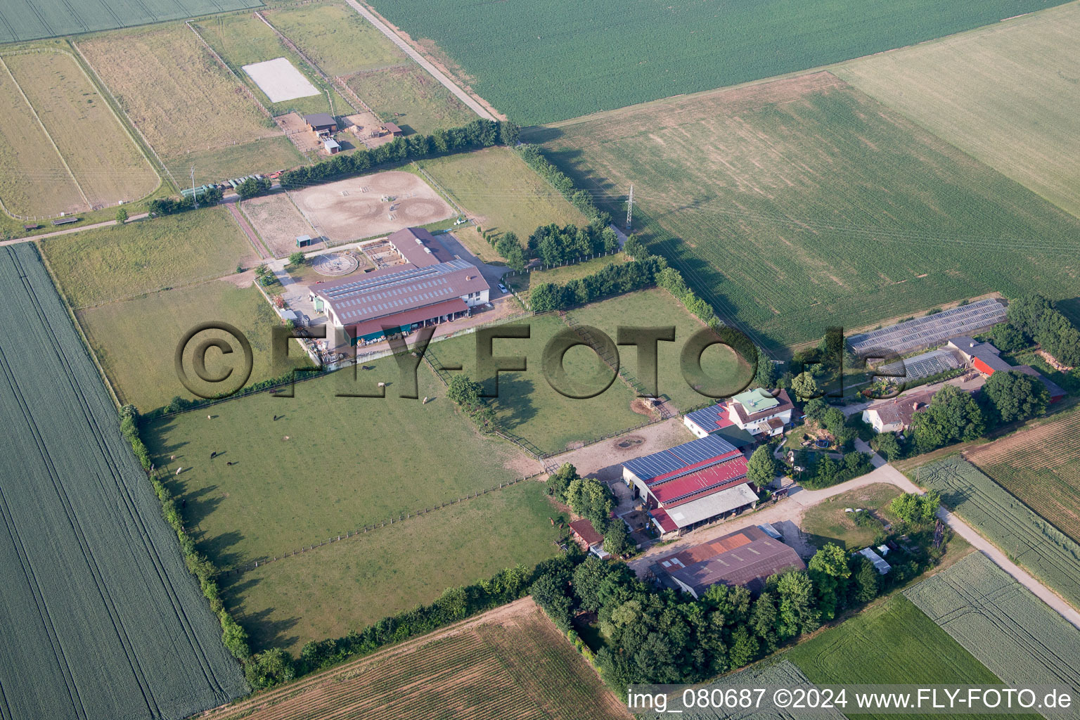 District Ottersheim in Ottersheim bei Landau in the state Rhineland-Palatinate, Germany from the plane