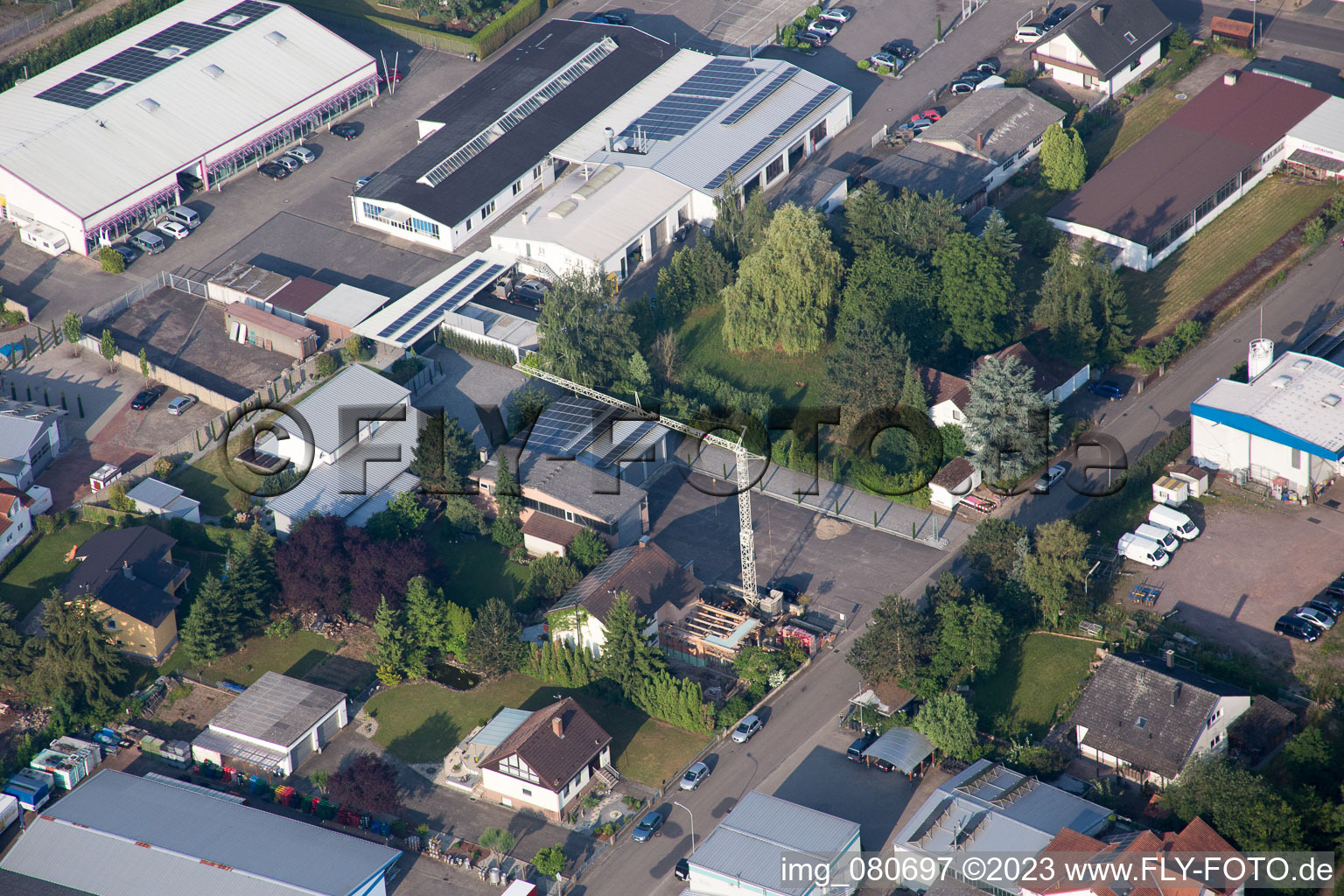 District Herxheim in Herxheim bei Landau in the state Rhineland-Palatinate, Germany viewn from the air