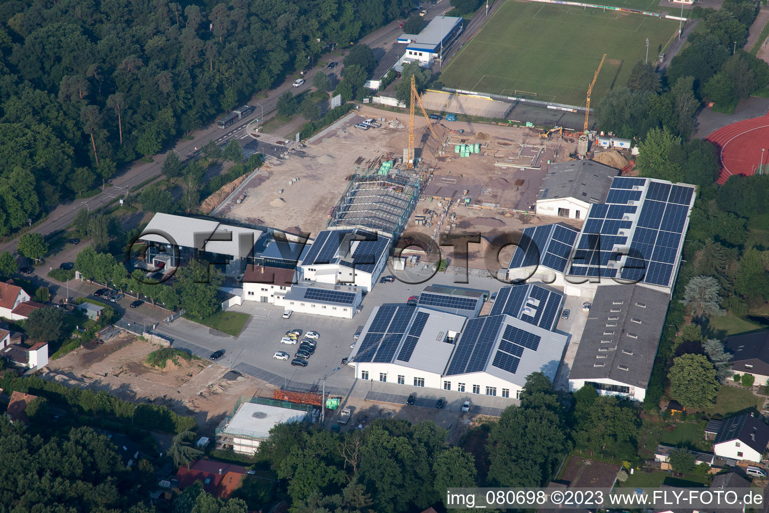 Drone recording of District Herxheim in Herxheim bei Landau in the state Rhineland-Palatinate, Germany