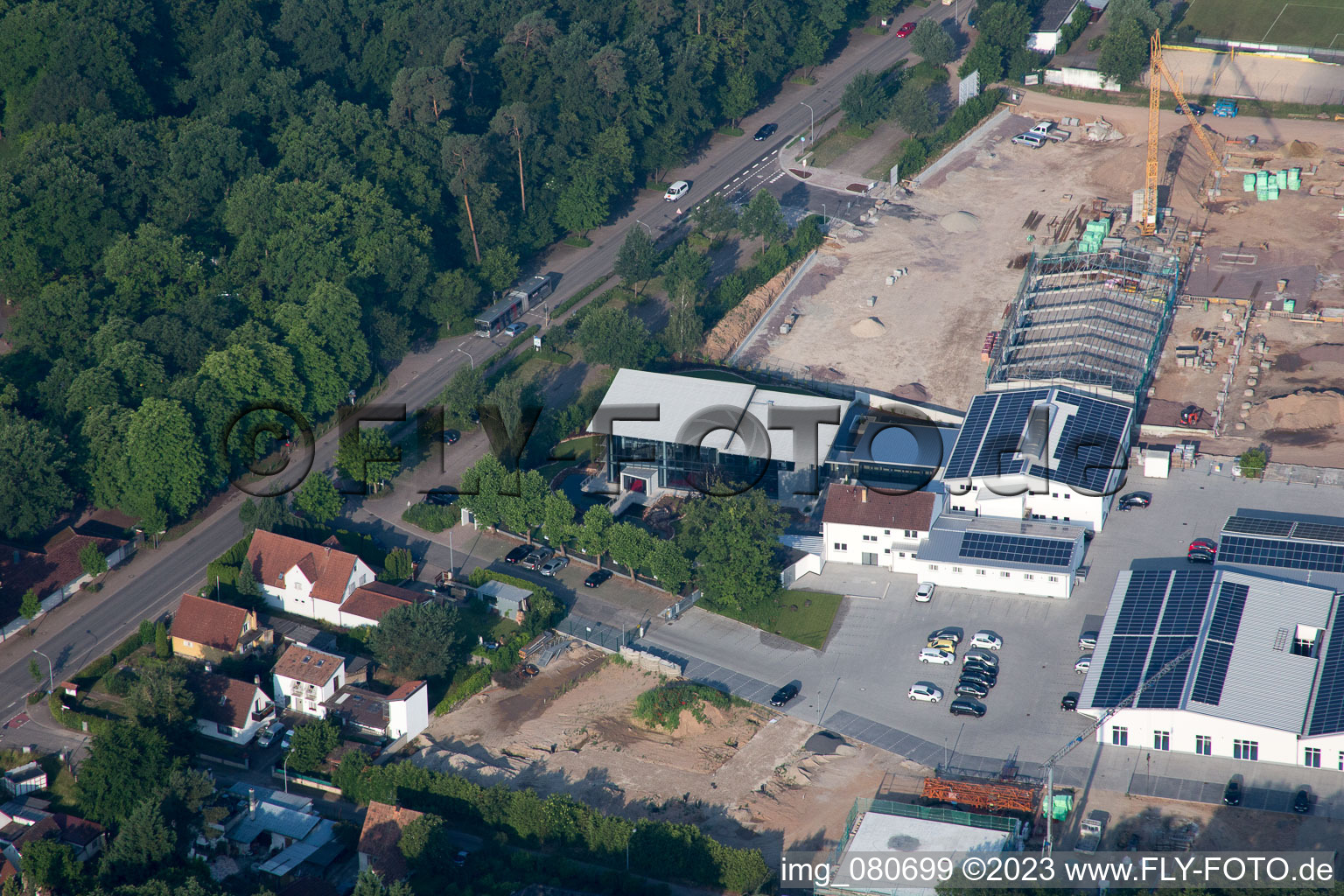Drone image of District Herxheim in Herxheim bei Landau/Pfalz in the state Rhineland-Palatinate, Germany