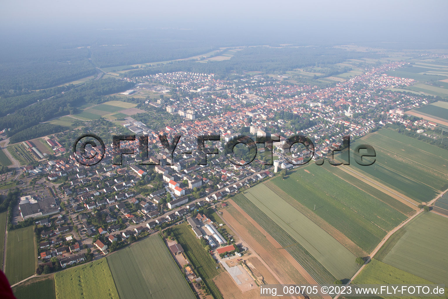 Kandel in the state Rhineland-Palatinate, Germany seen from a drone