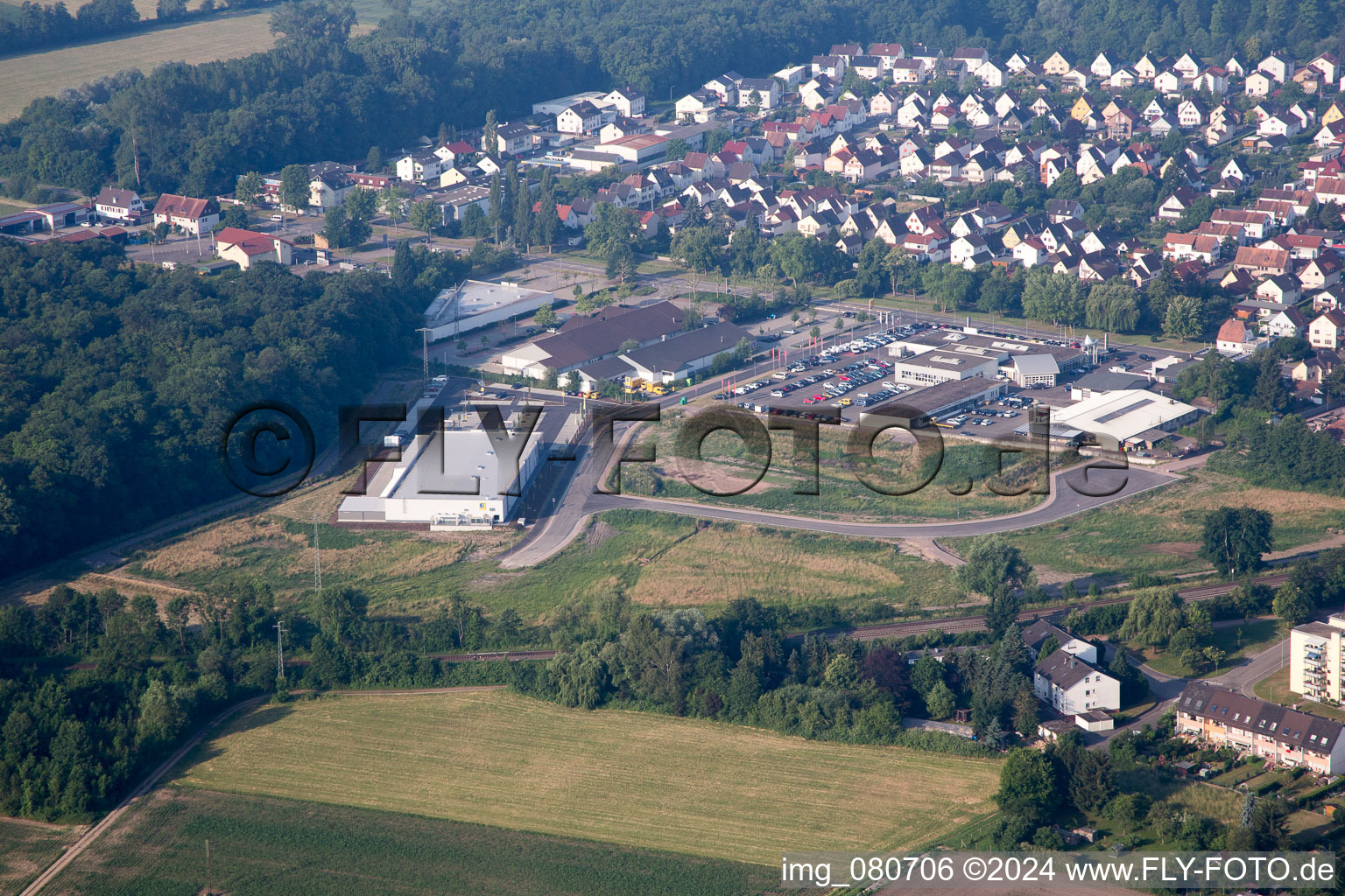 Aerial view of Kandel in the state Rhineland-Palatinate, Germany