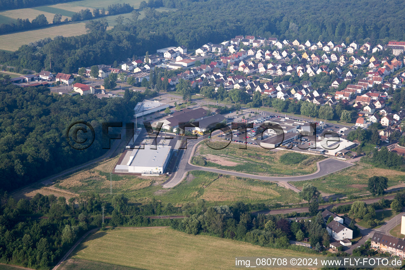 Aerial photograpy of Kandel in the state Rhineland-Palatinate, Germany