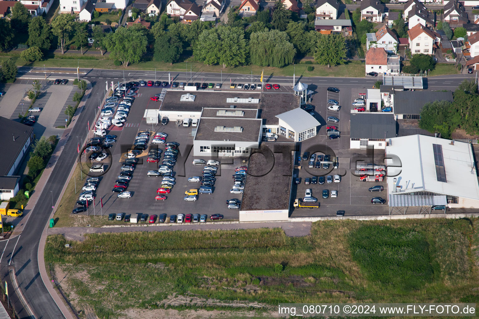 Kandel in the state Rhineland-Palatinate, Germany from above