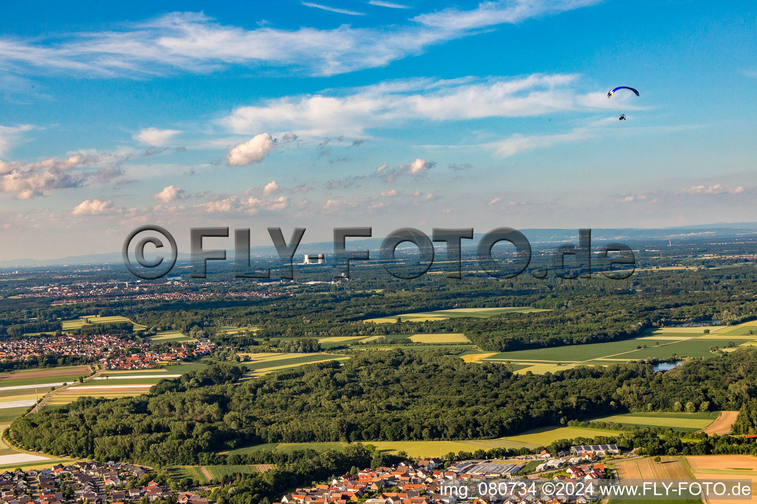 Aerial photograpy of Hardtwald in the state Rhineland-Palatinate, Germany