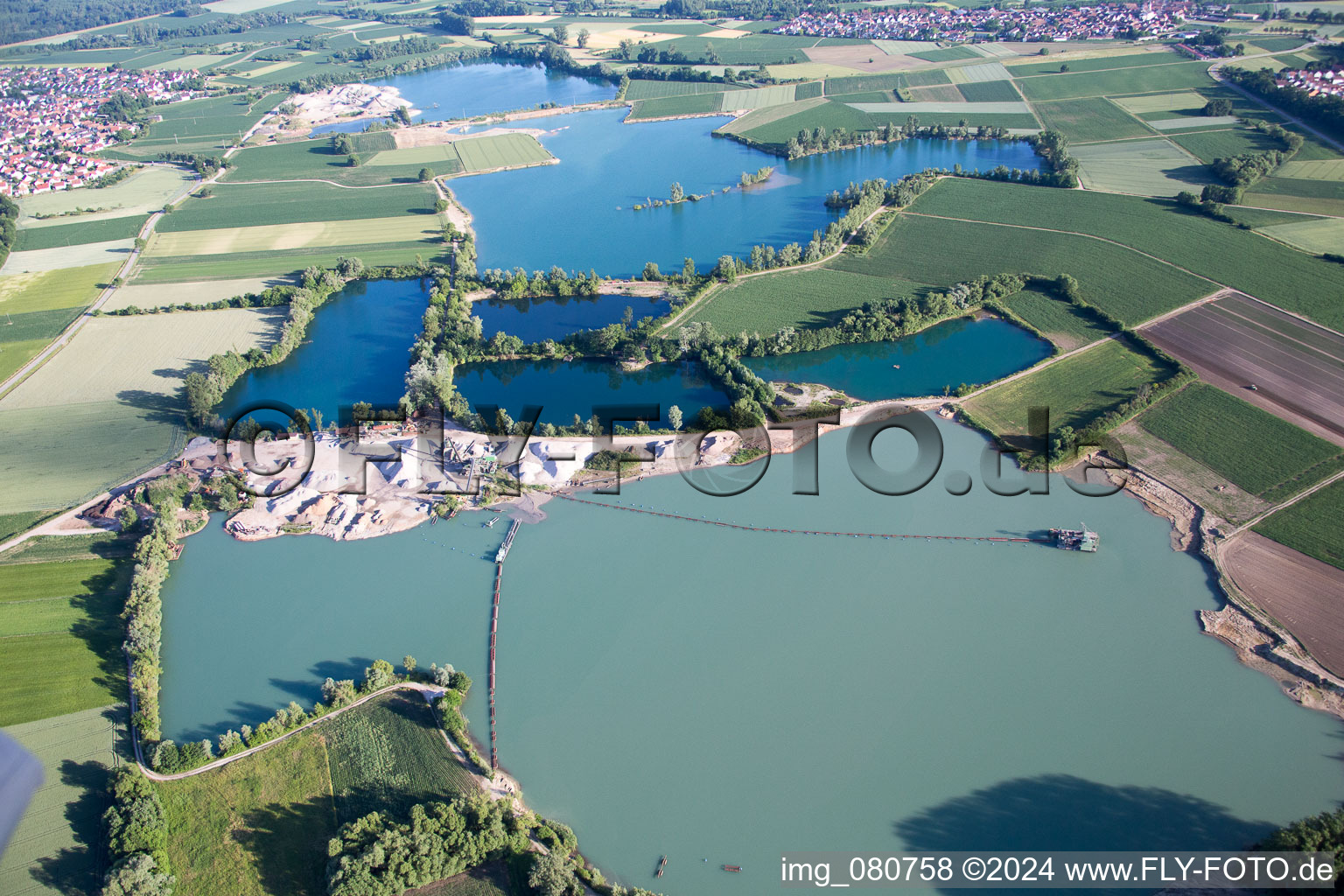 Aerial photograpy of Leimersheim in the state Rhineland-Palatinate, Germany