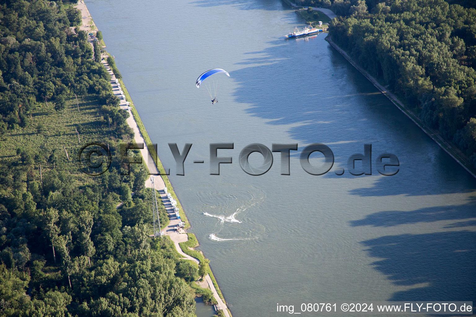 Leimersheim in the state Rhineland-Palatinate, Germany from above