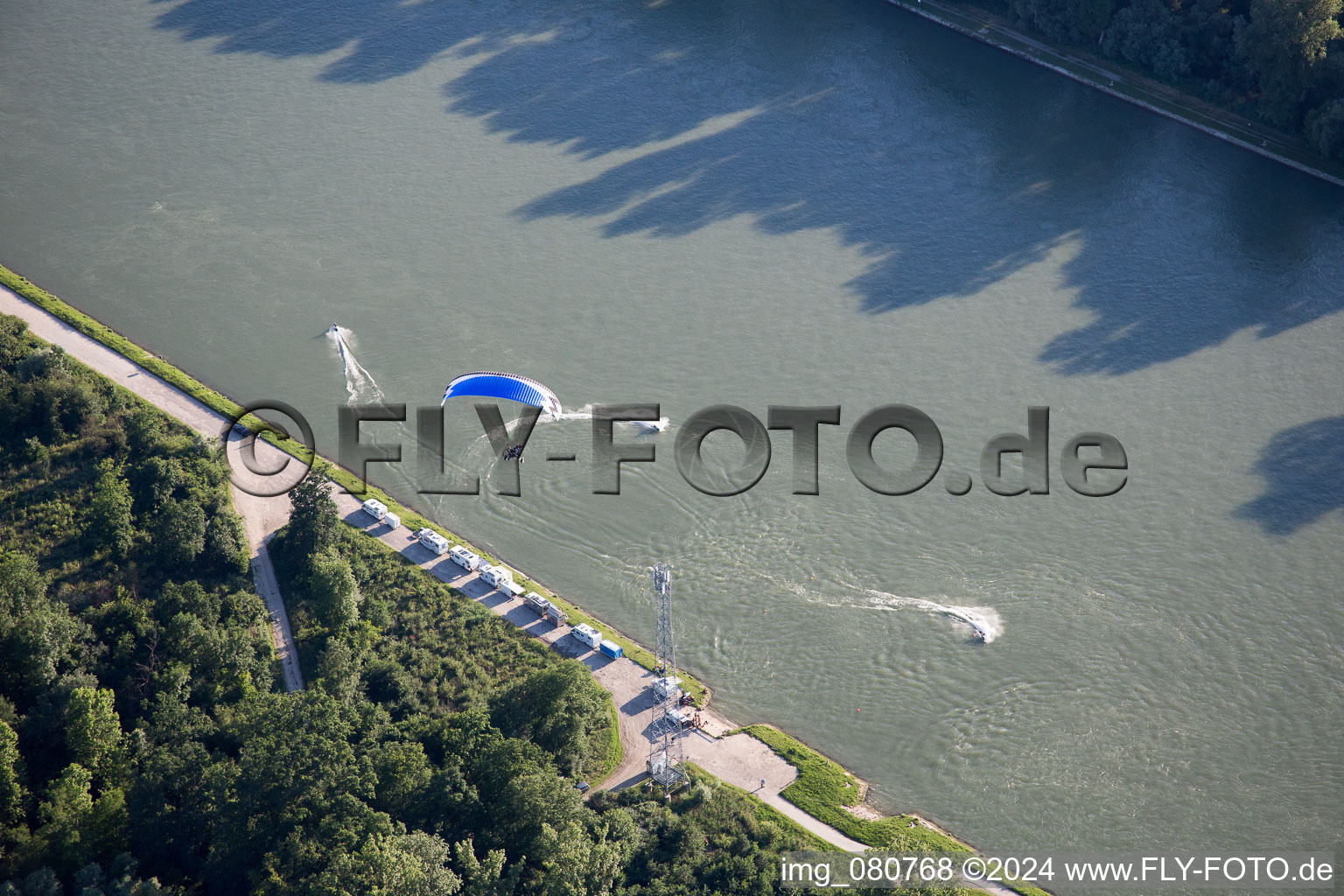 Leimersheim in the state Rhineland-Palatinate, Germany seen from above