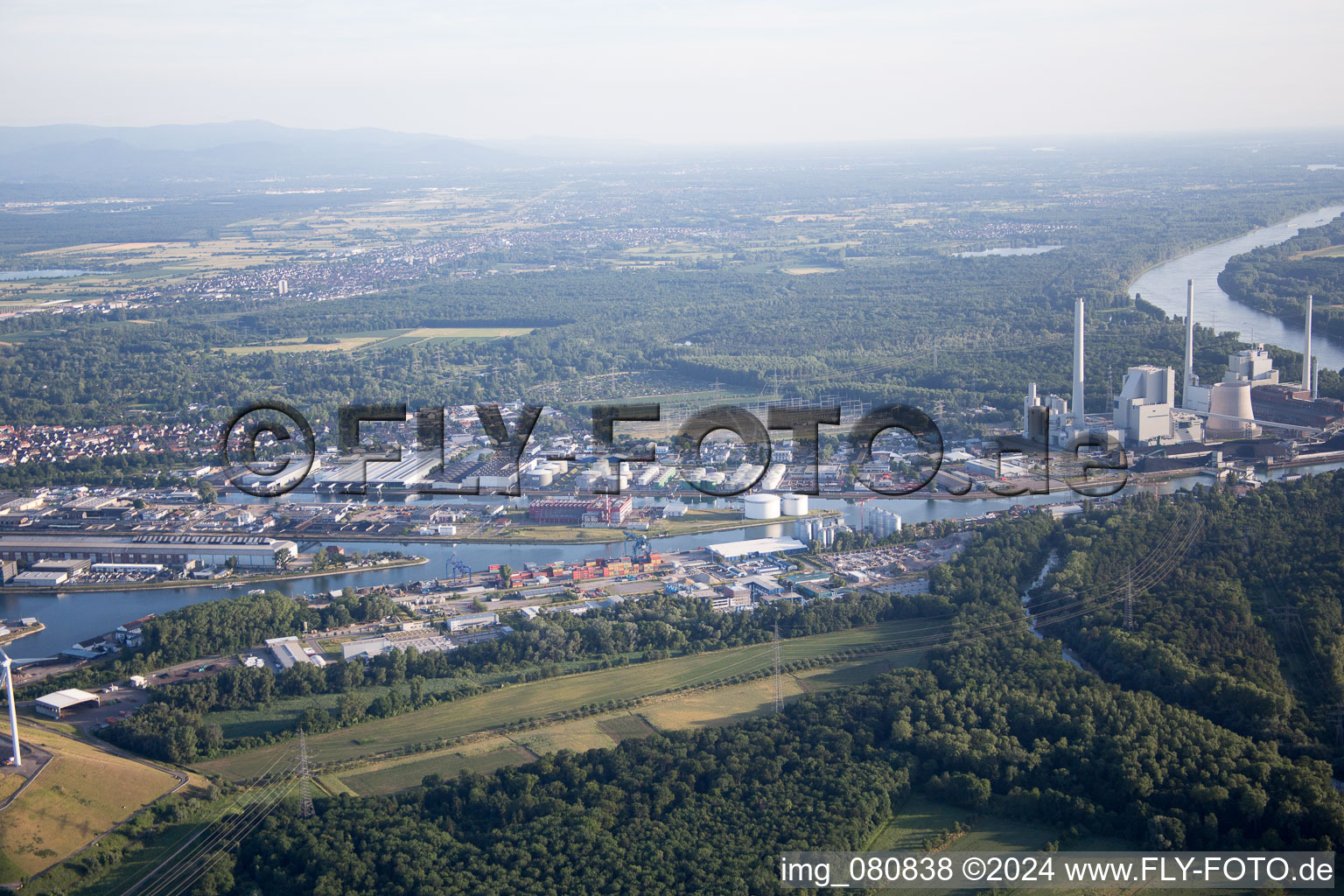 Aerial photograpy of KA Rheinhafen in the district Rheinhafen in Karlsruhe in the state Baden-Wuerttemberg, Germany