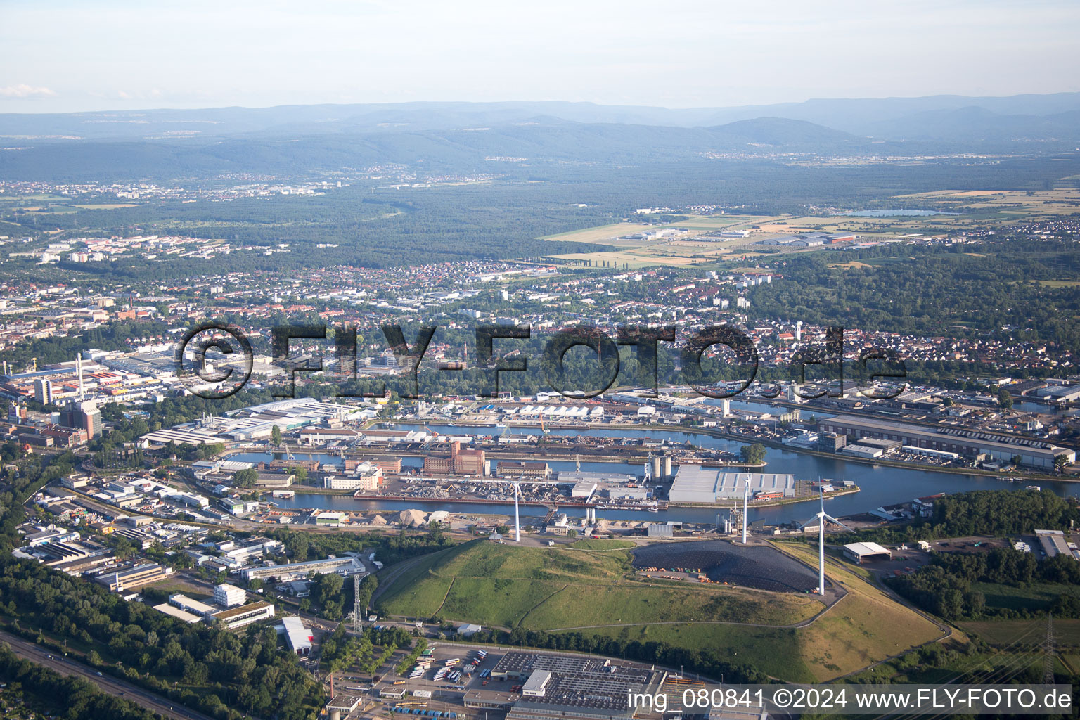 KA Rheinhafen in the district Rheinhafen in Karlsruhe in the state Baden-Wuerttemberg, Germany out of the air