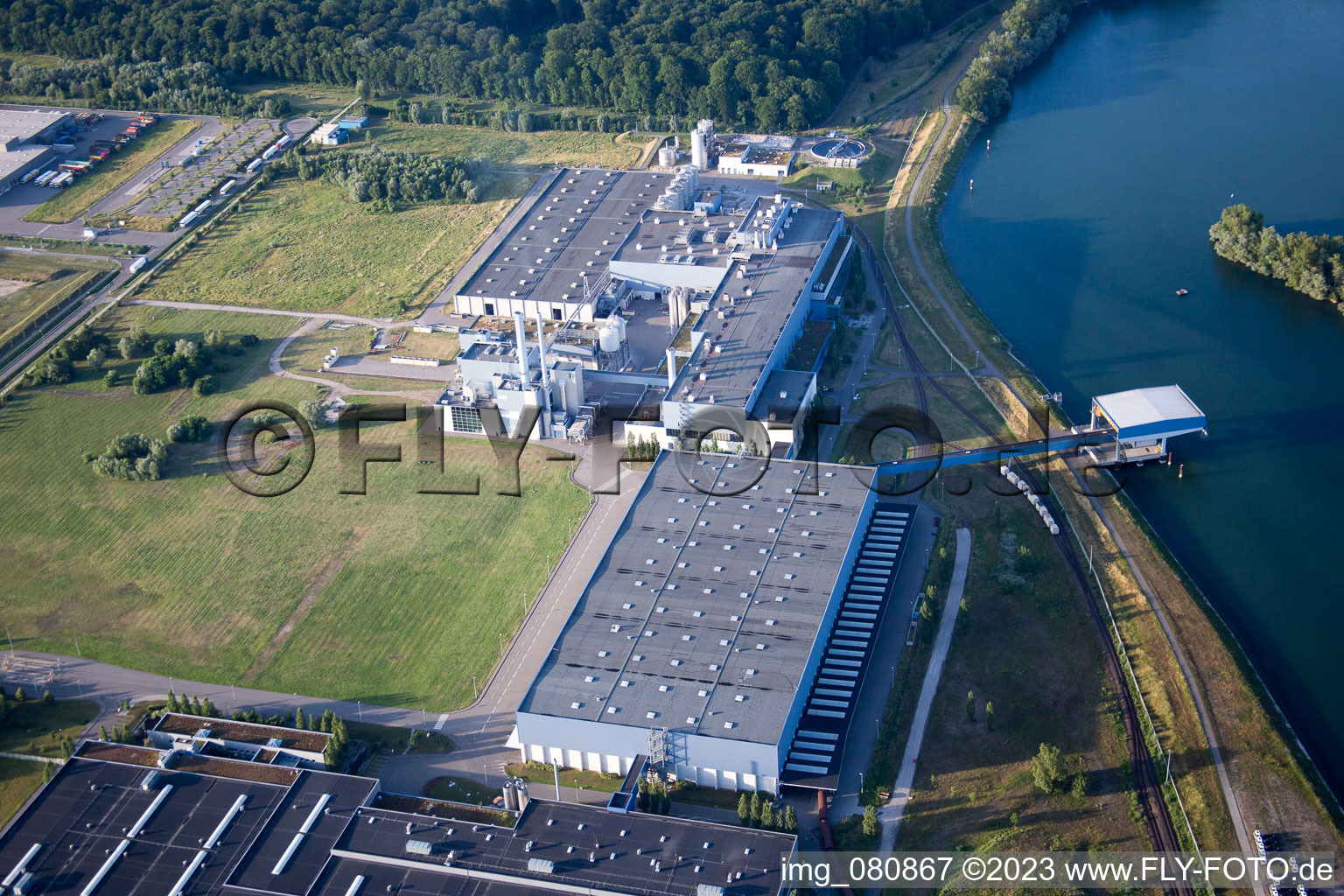Oberwald industrial area in Wörth am Rhein in the state Rhineland-Palatinate, Germany