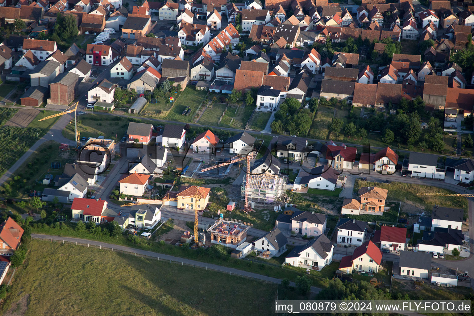 Drone recording of Hatzenbühl in the state Rhineland-Palatinate, Germany