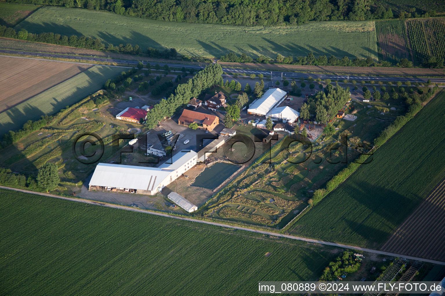 Bird's eye view of Kandel in the state Rhineland-Palatinate, Germany