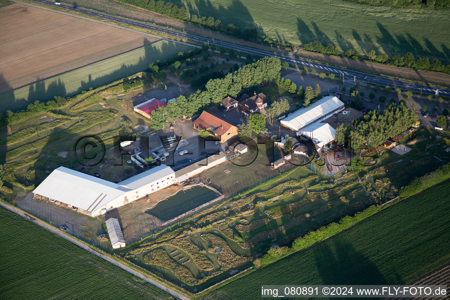 Tent of open-air restaurant Adamshof and foot golf   area Kandel in Kandel in the state Rhineland-Palatinate, Germany